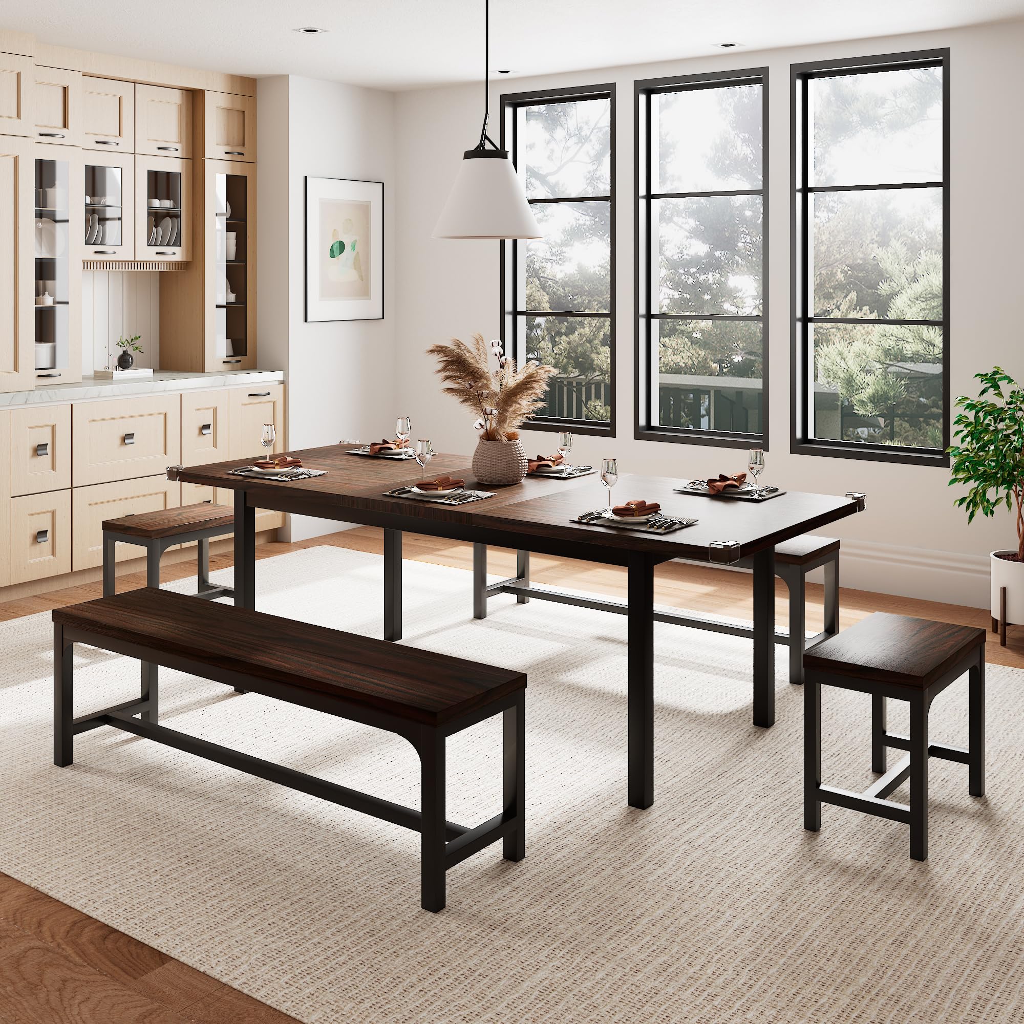 5-Piece Extendable Dining Table Set for 4-6 People | 63