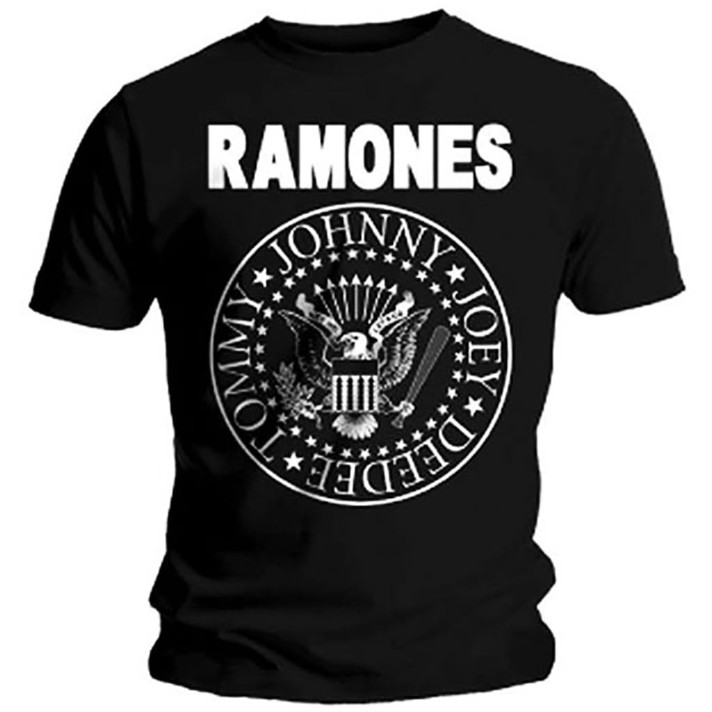 Ramones Hey Ho Graphic T-Shirt for Men & Women - Black Cotton Band Tee - Medium Size [Apparel] - Perfect for Concerts, Music Festivals & Casual Wear