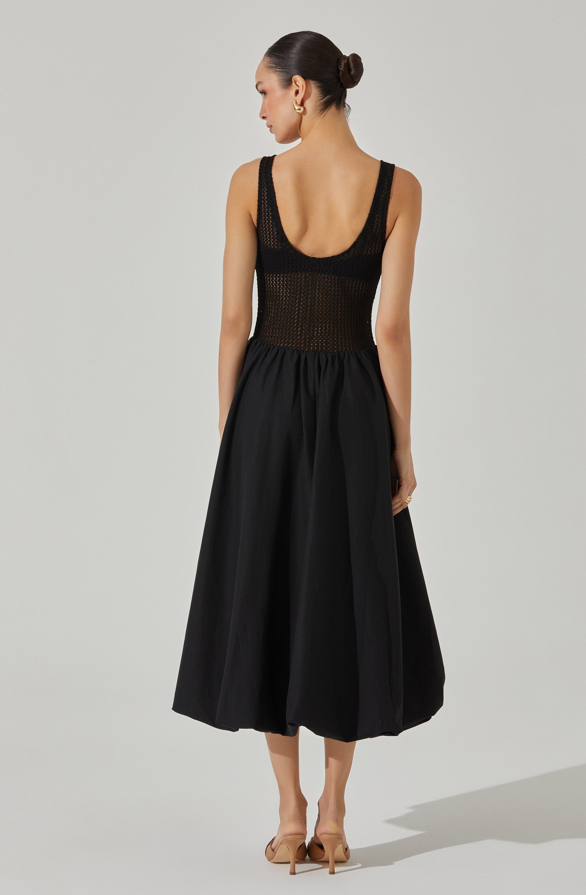 Stylish Contrast Bubble Hem Midi Dress for Women - Flowy Summer Dress for Casual Outings, Date Nights & Beach Vacations