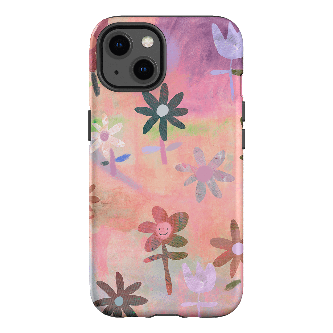 Premium Lazy Daisy Floral Phone Case - Shockproof & Slim Design for iPhone 15/14/13/12/Pro/Max - Perfect for Everyday Use, Travel & Outdoor Activities