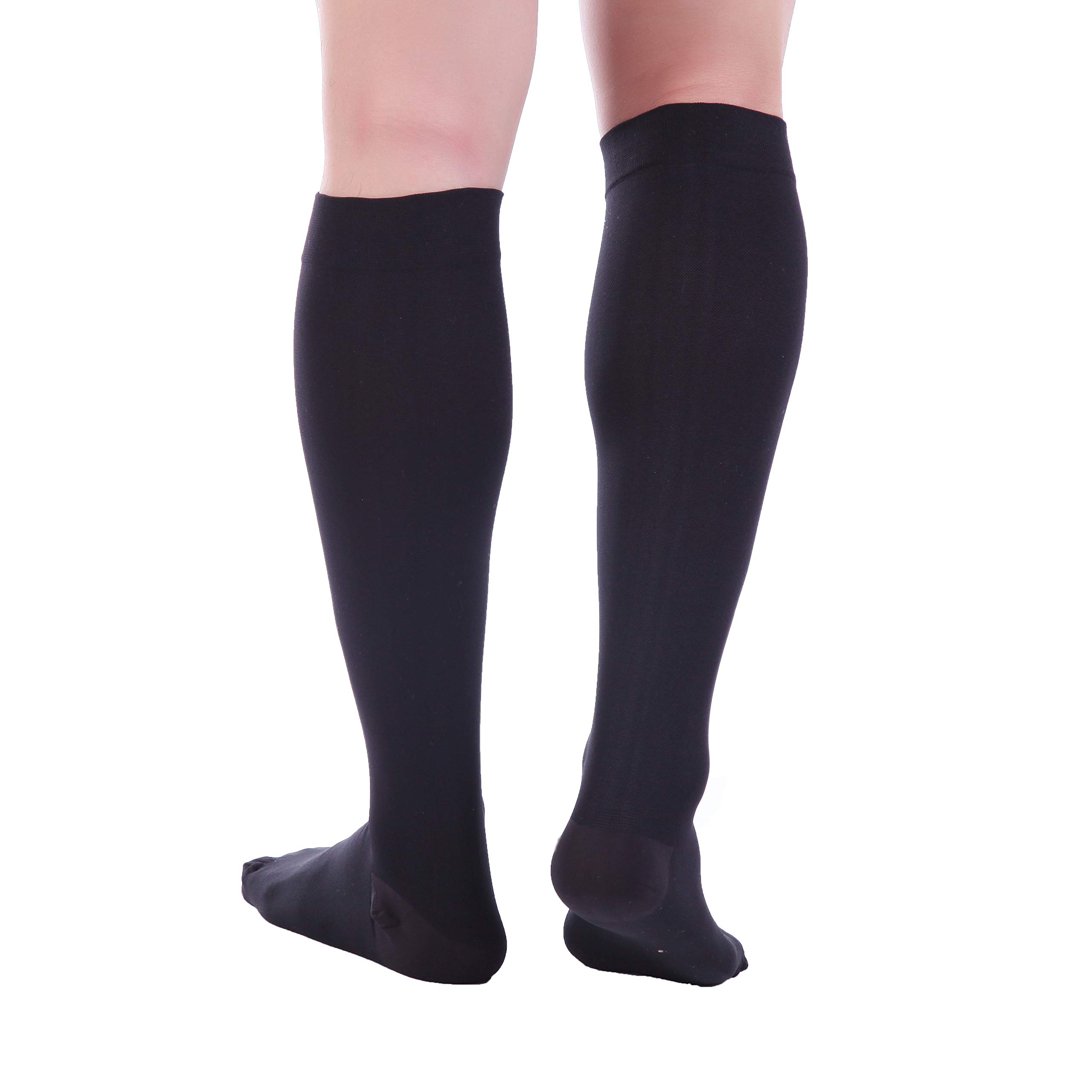Doc Miller 20-30mmHg Graduated Compression Socks for Women & Men - Medical Support Socks for Varicose Veins, Swelling & Improved Blood Circulation (Black, XX-Large) - Perfect for Travel, Nursing & Long Work Shifts