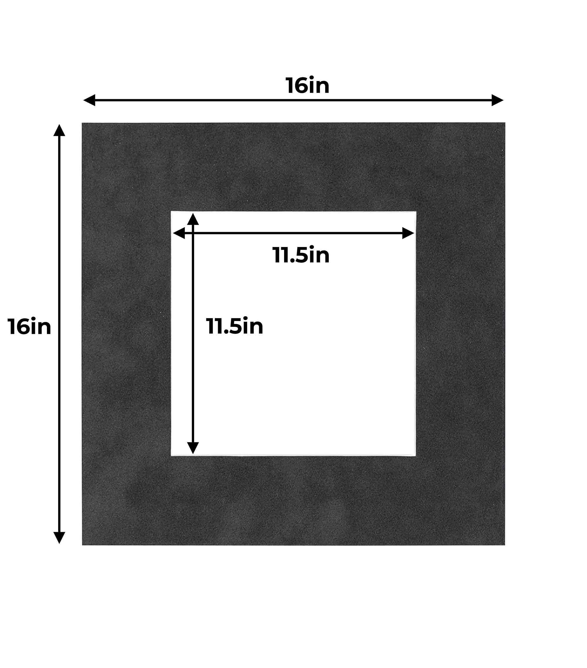 CountryArtHouse 16x16 Acid-Free Ash Suede Picture Frame Mats with White Core Bevel Cut - Fits 12x12 Photos in 16x16 Frames - Pack of 100 - Perfect for Scrapbooking, Photo Displays & Art Preservation