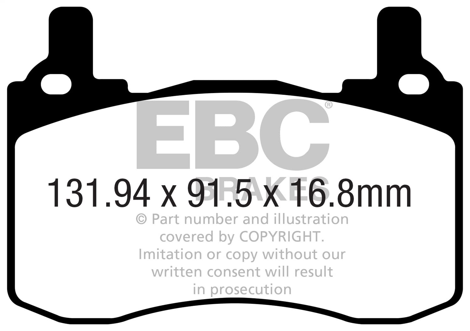 EBC Brakes DP42357R Yellowstuff Brake Pads - High Performance Braking for Sports Cars & Track Use | Perfect for Racing, Daily Driving & High-Speed Applications