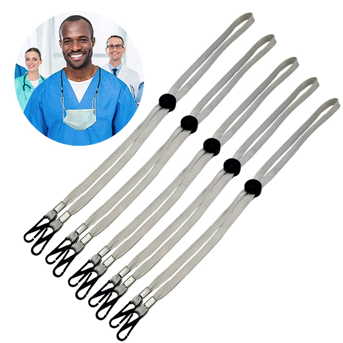 Adjustable Face Shield Lanyards for Women Men Kids - Neck Strap for Masks & Safety Gear