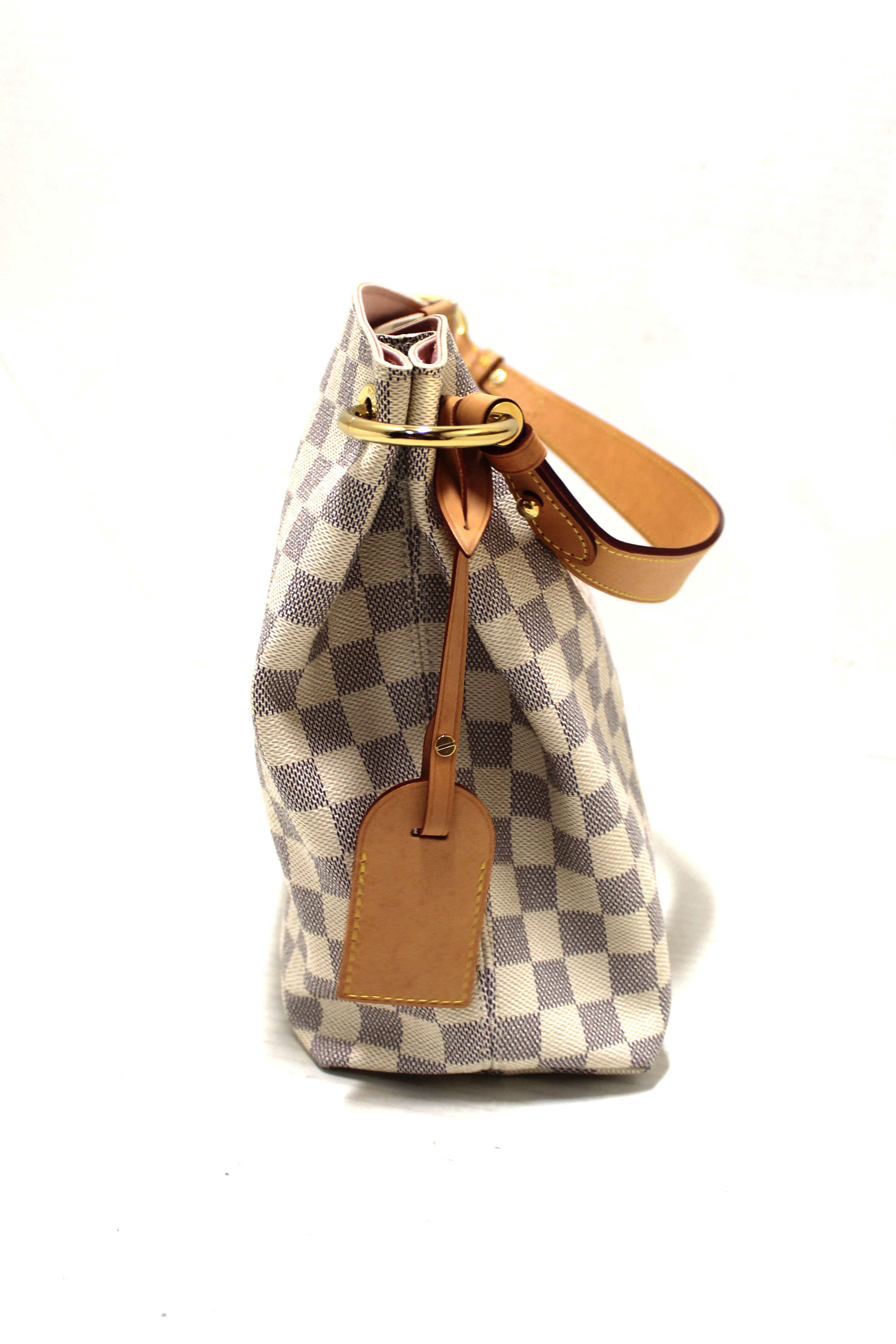 Authentic Louis Vuitton Damier Azur Graceful PM Hobo Shoulder Bag for Women - Luxury Designer Handbag Perfect for Work, Travel & Everyday Use