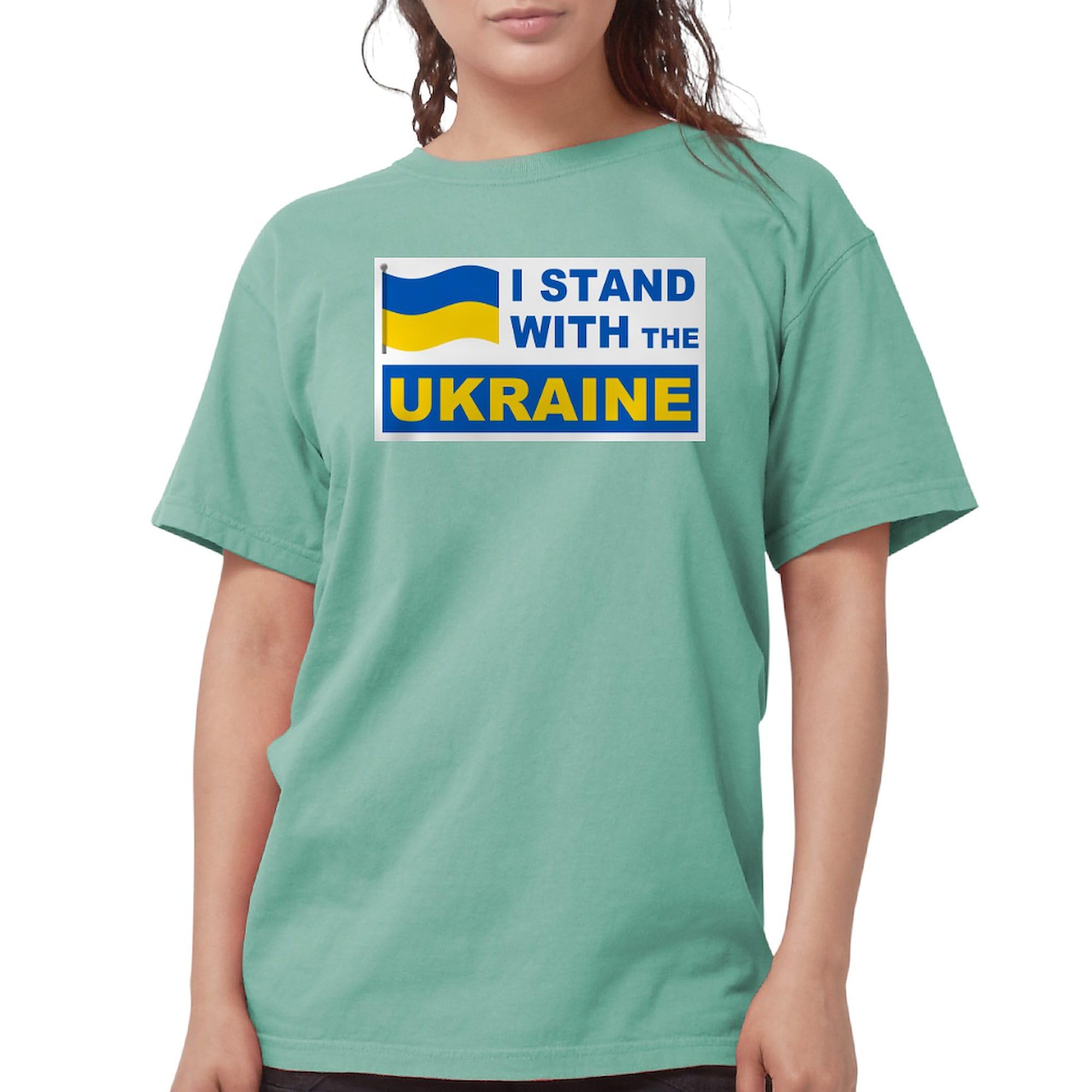 I Stand with Ukraine Women's T-Shirt - Comfort Colors Soft Cotton Tee for Casual Wear & Support