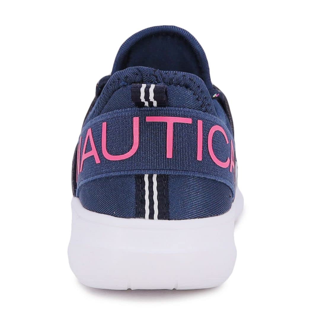 Nautica Kids Girls Metallic Fashion Sneakers - Lace-Up Athletic Running Shoes for Toddler, Little Kid & Big Kid | Lightweight & Comfortable for School, Play & Sports Activities