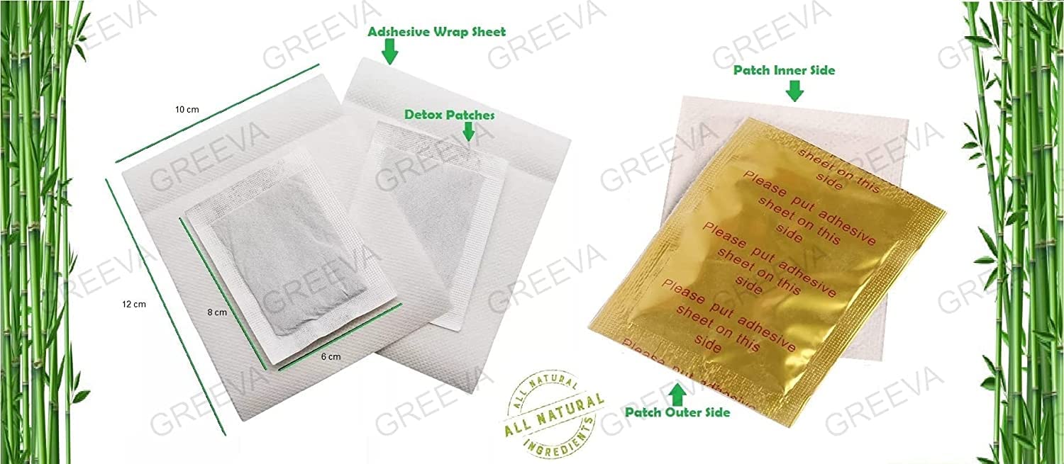 GREEVA Detox Foot Patches - 30 Pads for Cleansing & Pain Relief | Natural Foot Detox, Toxin Removal & Relaxation | Perfect for Post-Workout Recovery, Travel & Spa Nights