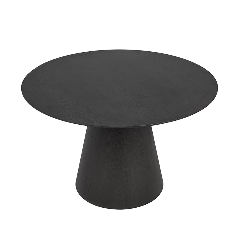 120cm Round Dining Table - Modern Black Wooden Table for Kitchen, Dining Room, Breakfast Nook | Perfect for Small Spaces & Family Gatherings