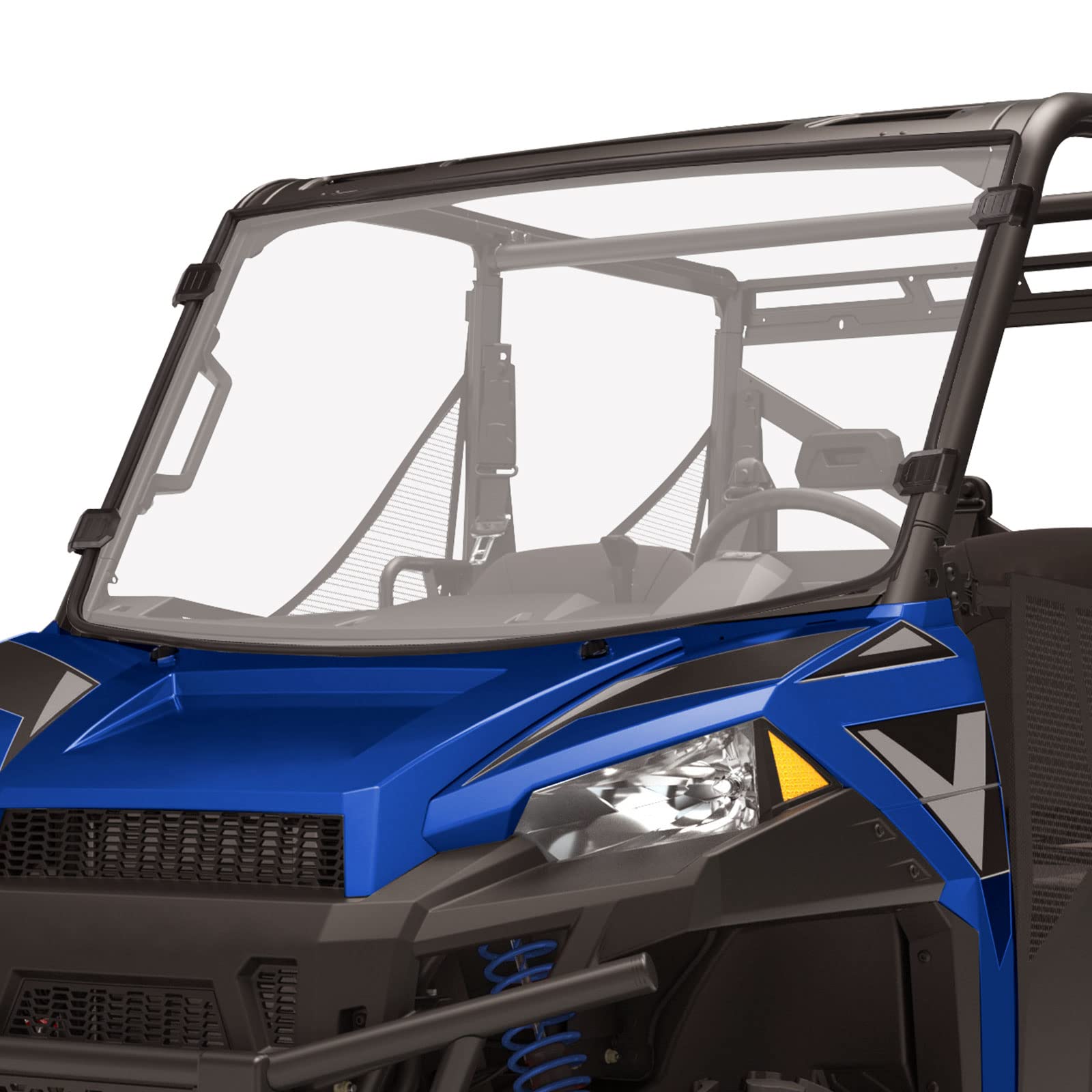 KEMIMOTO Front Windshield & Rear Window for Polaris Ranger XP 1000/Crew 2017-2025 | Durable ATV Windshield for Off-Road Protection & All-Weather Driving