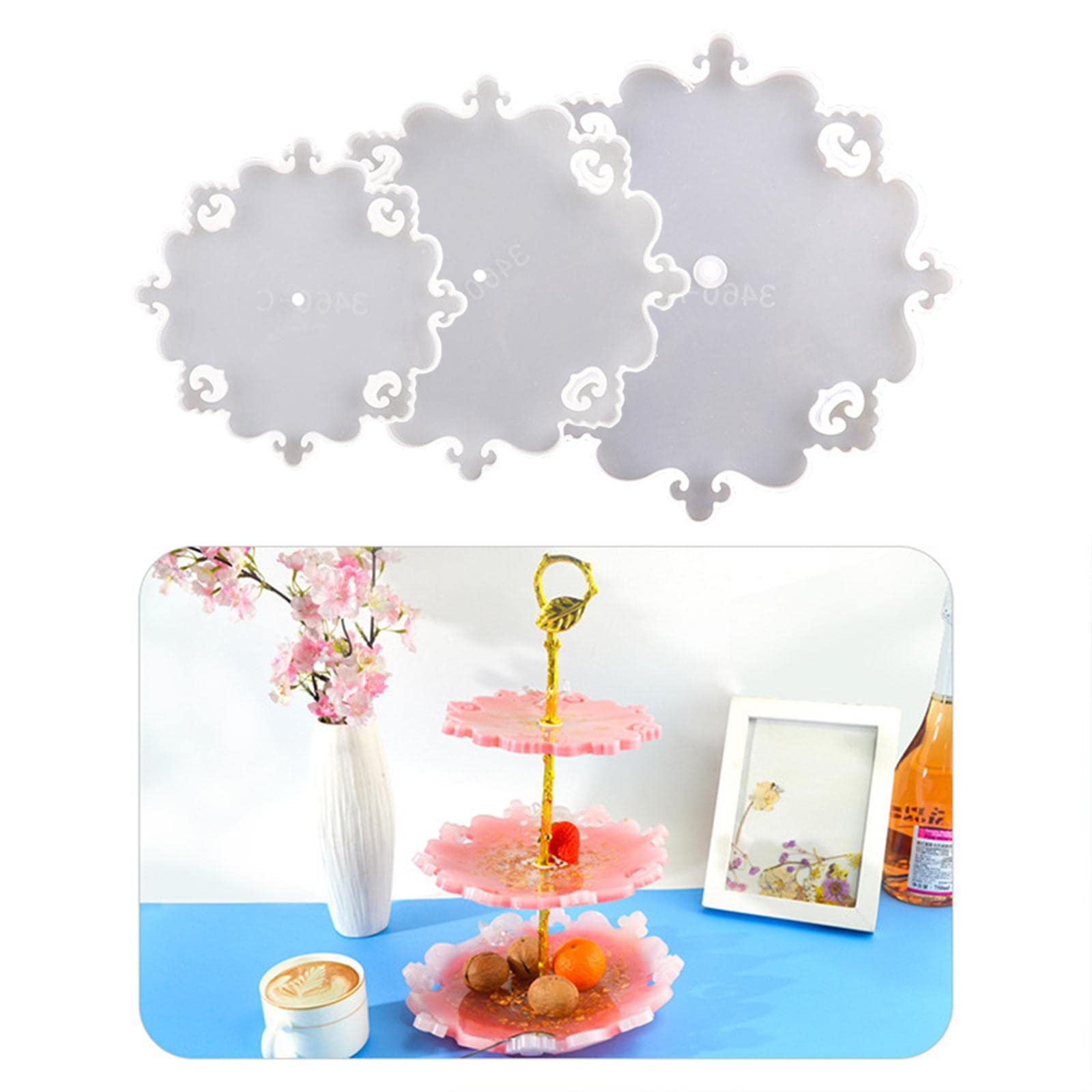 B Baosity Resin Fruit & Cupcake Stand - Silicone Epoxy Casting Tray for Home Party Decor, Wedding, Baby Shower & Dessert Display | Durable Baking Mold for DIY Crafts & Candy Making