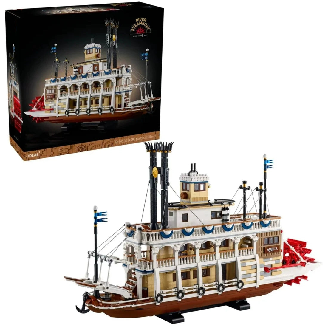 4090-Piece River Steamboat Model Building Kit - DIY Historical Ship Replica for Adults & Teens - Perfect for Collectors, Home Decor, and Educational STEM Projects