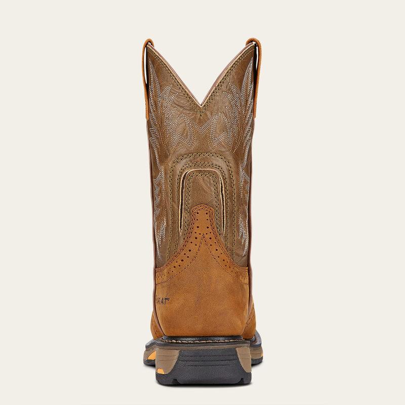 WorkHog Pull-On Work Boots for Men - Comfortable & Durable Aged Bark Leather - Ideal for Construction, Farming & Outdoor Work