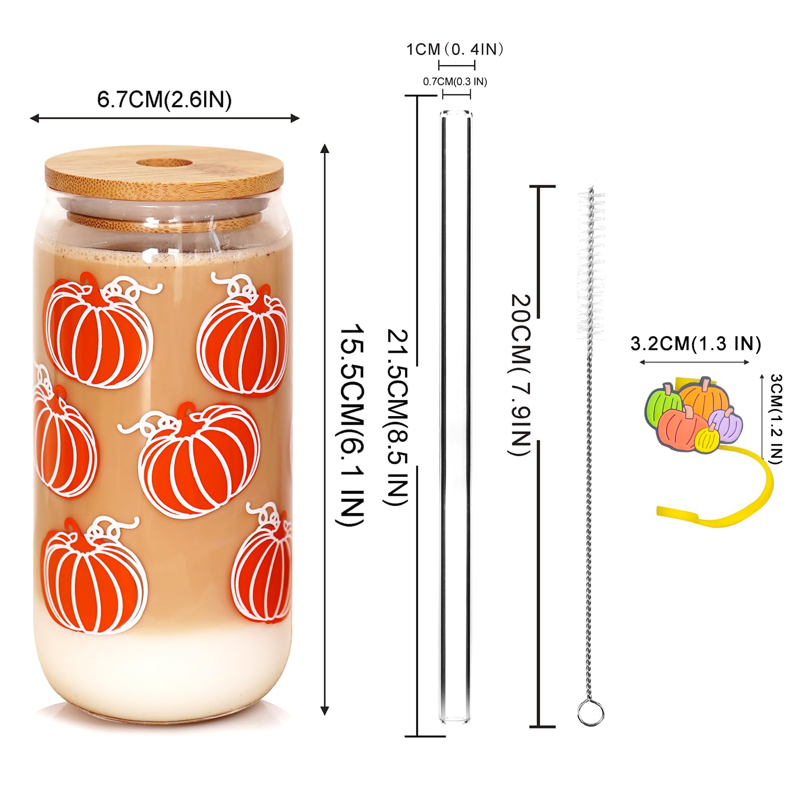ANOTION 18oz Fall Coffee Cups - Pumpkin Mug for Hot & Iced Drinks, Autumn Decor Thanksgiving Tumbler, Can-Shaped Seasonal Cup for Fall Weddings, Home Decor & Cozy Coffee Moments