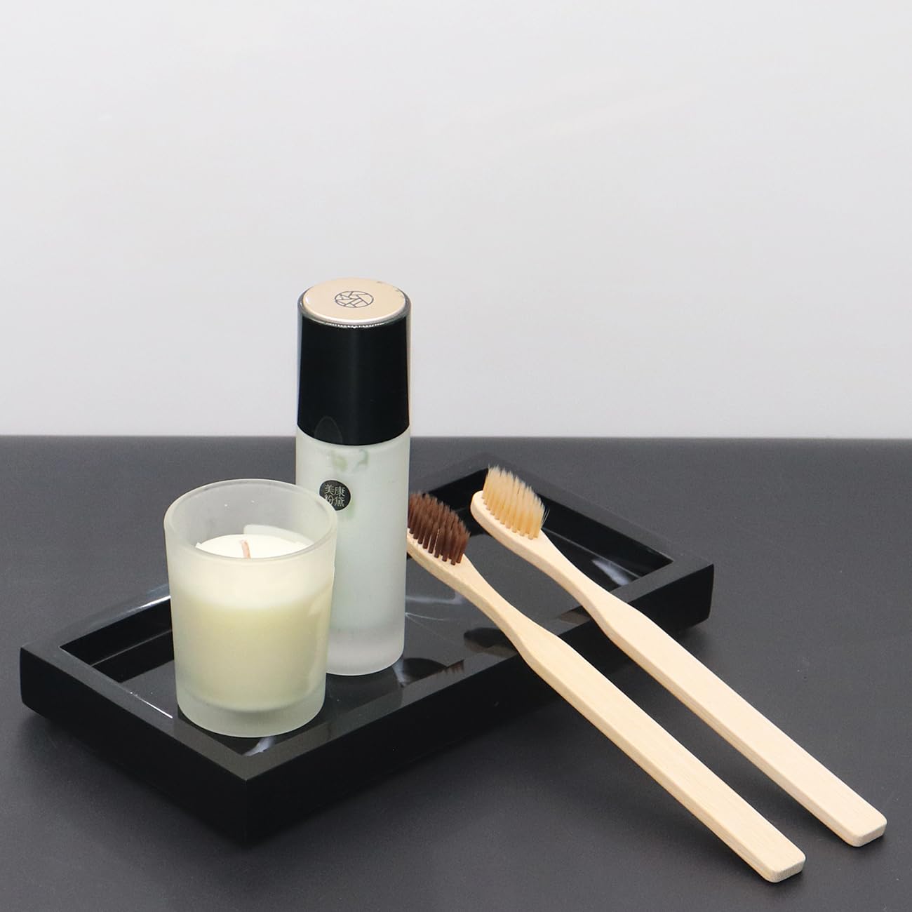 Black Marble Bathroom Vanity Tray - Elegant Resin Countertop Organizer for Toilet Tank | Perfect for Makeup, Jewelry & Bath Essentials Storage in Modern Bathrooms