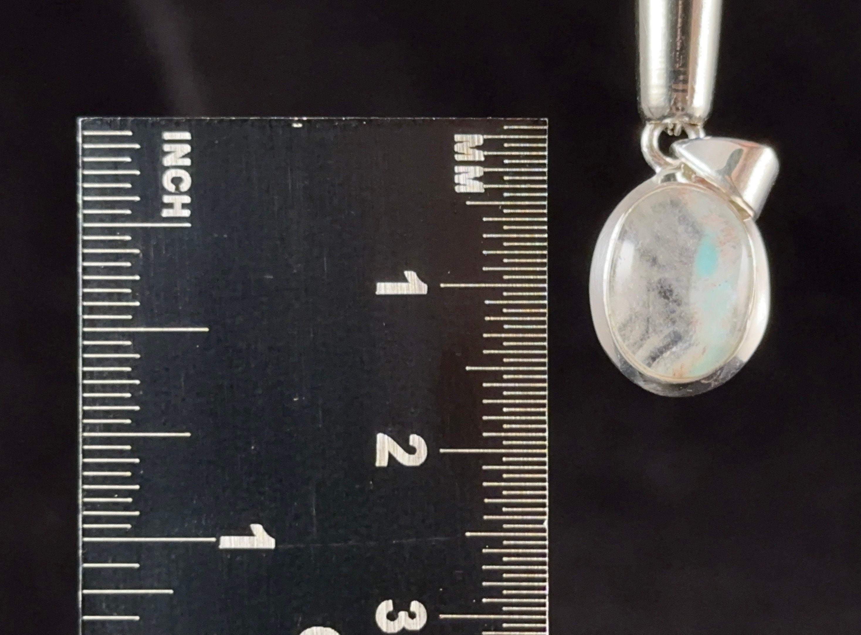 AJOITE in Quartz Crystal Pendant - Sterling Silver Oval Cabochon Fine Jewelry | Healing Crystals & Stones for Energy Balance & Chakra Alignment | Perfect for Meditation, Yoga & Spiritual Healing (Item #54527)