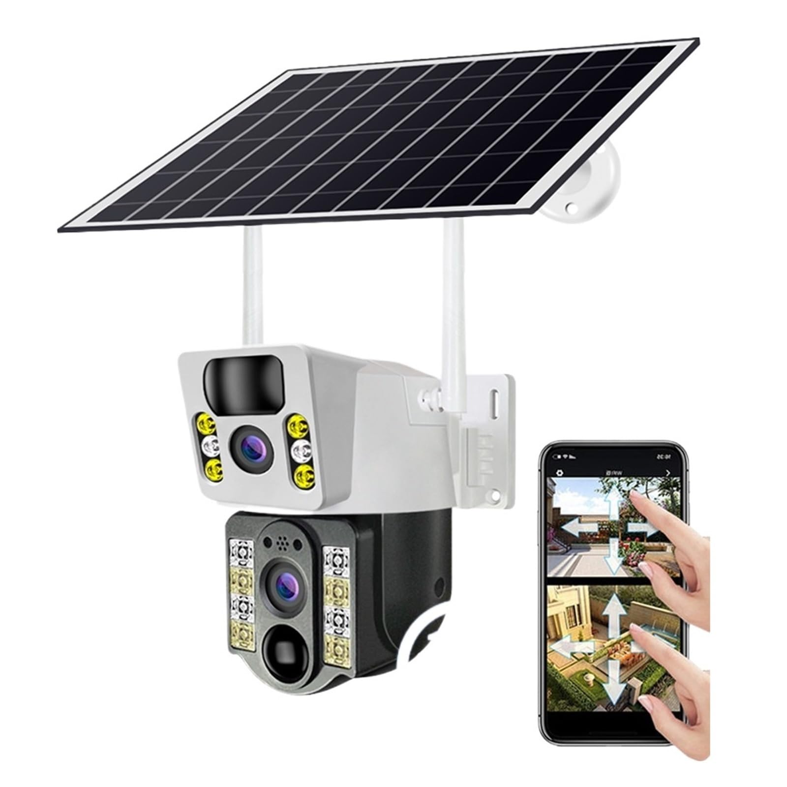 8MP 4K Wireless Solar Security Camera Outdoor with 4G SIM, Dual Lens, PIR Night Vision & 64GB Card - IP CCTV Home Protection Monitor for Day/Night Surveillance (Ideal for Backyard, Garage & Perimeter Security)