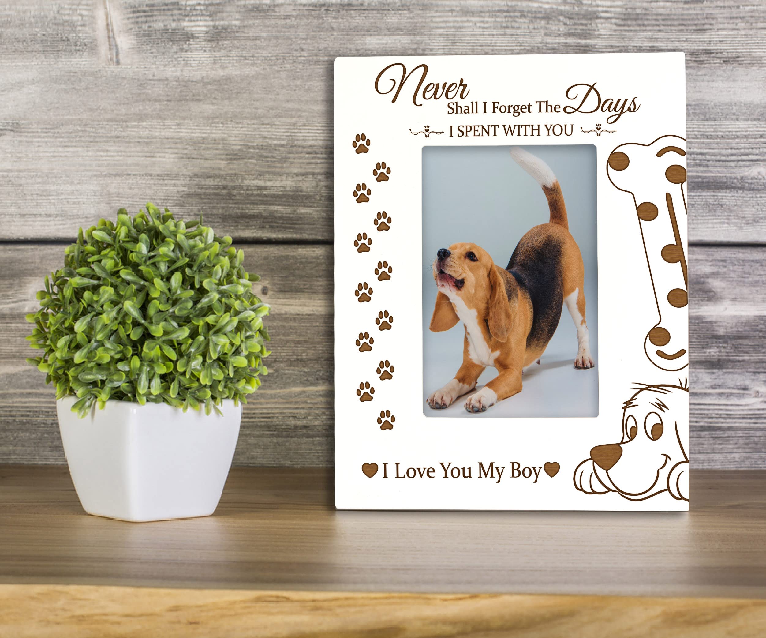 Engraved Wooden Photo Frame 4x6 Inches Vertical - 'Never Shall I Forget The Days' Quote - Perfect Gift for Brothers Day, Anniversary & Special Occasions - Display Cherished Memories on Desk, Shelf or Mantel