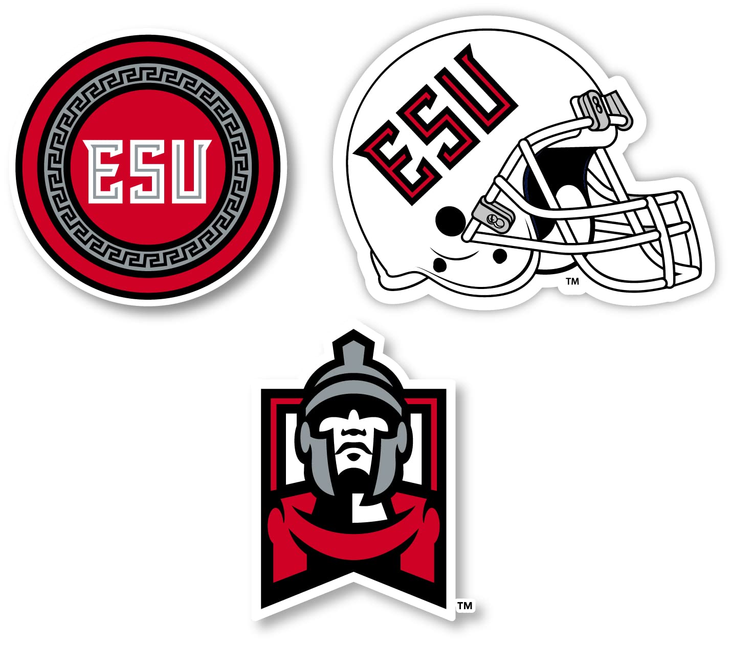 Official East Stroudsburg University Vinyl Decal Sticker Set - 3 Pack (4-Inch Each) - Licensed Collegiate Decoration for Laptops, Cars, Water Bottles & School Spirit Accessories