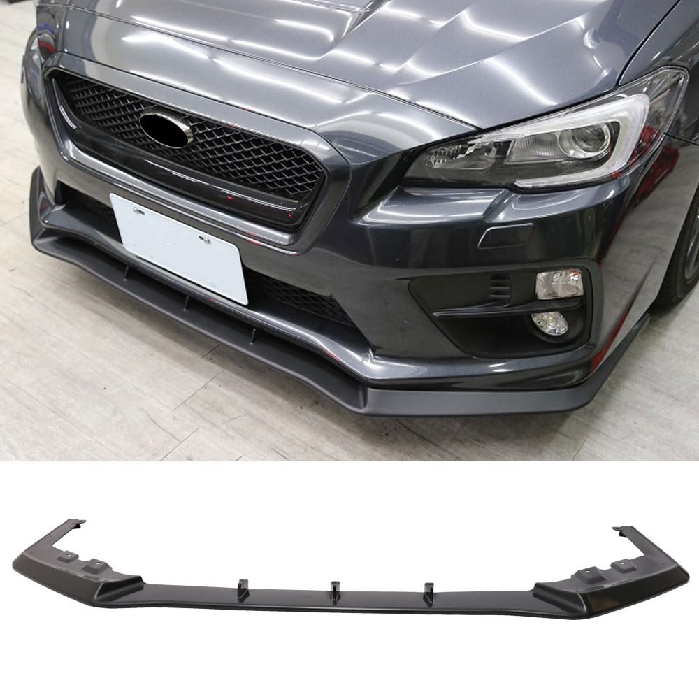 IKON MOTORSPORTS MP Style Front Bumper Lip Spoiler - Black ABS Body Kit Splitter Air Dam Chin Diffuser for 2015-2017 Subaru WRX & STI | Aggressive Styling & Enhanced Aerodynamics