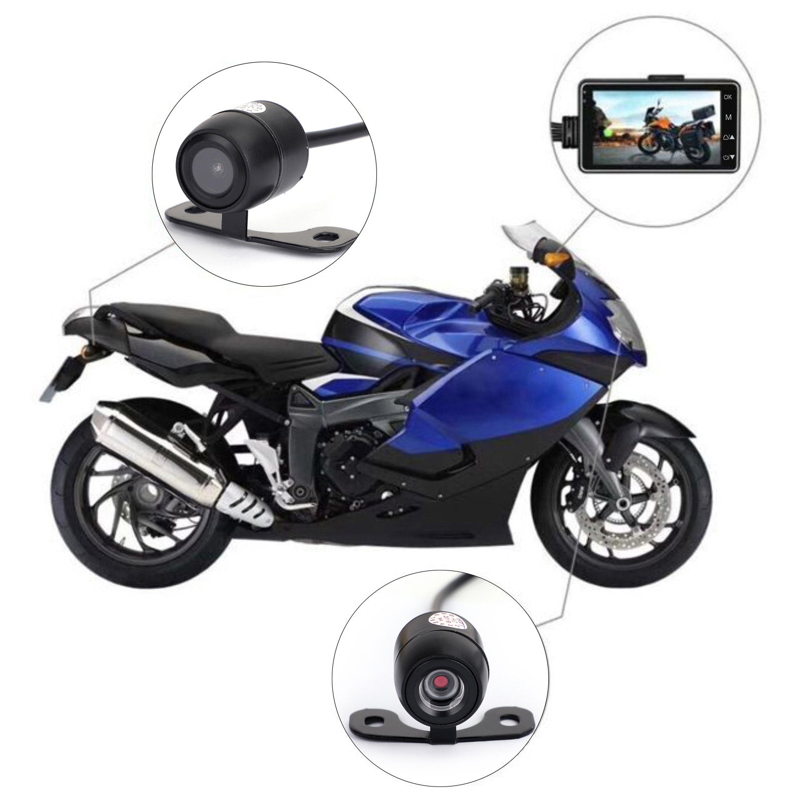 1080P Motorcycle DVR Camera - Dual Lens Motorbike Video Recorder with Night Vision for Safety Riding & Adventure Touring | Waterproof Action Camera for Harley, Honda, Yamaha & Other Bikes