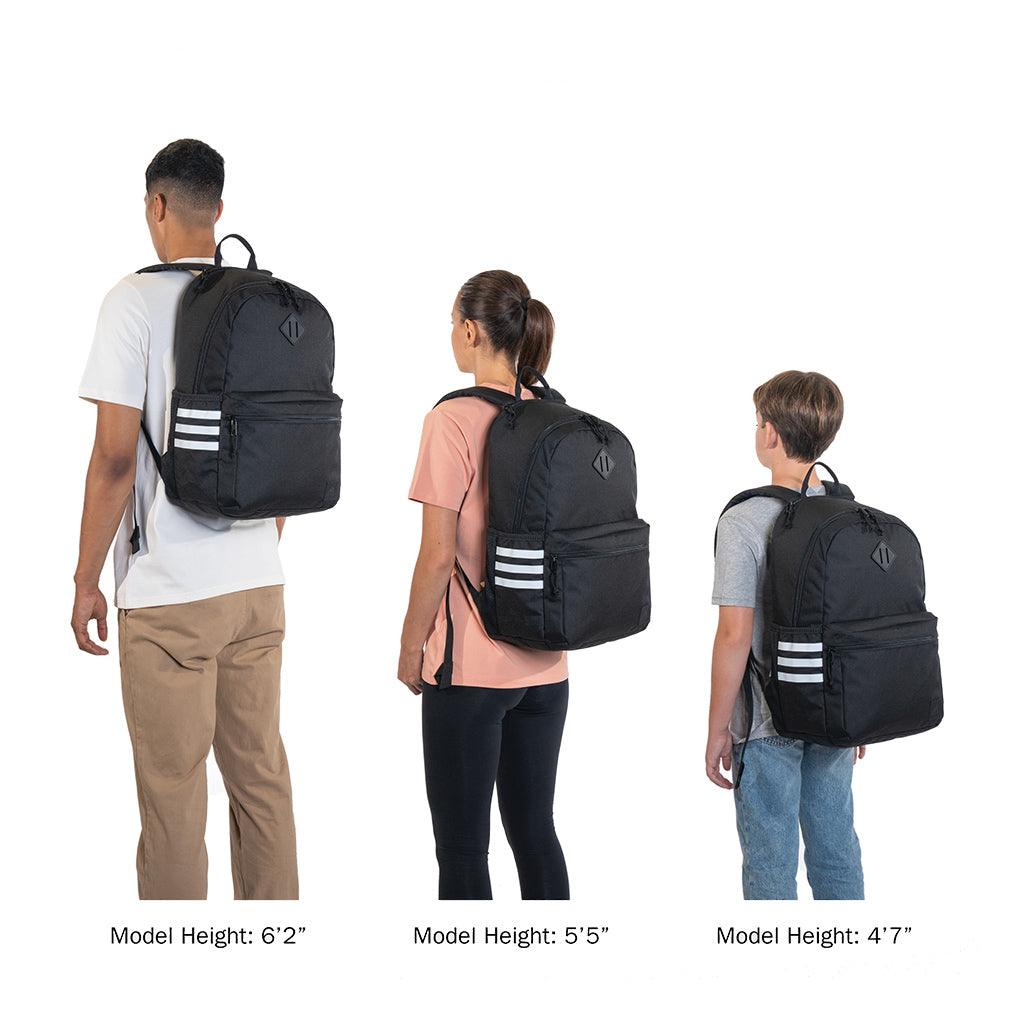 Classic 3S 5 Backpack - Durable School & Travel Backpack for Men & Women - Waterproof Laptop Backpack with USB Charging Port - Perfect for Work, College & Outdoor Adventures (Black & White)