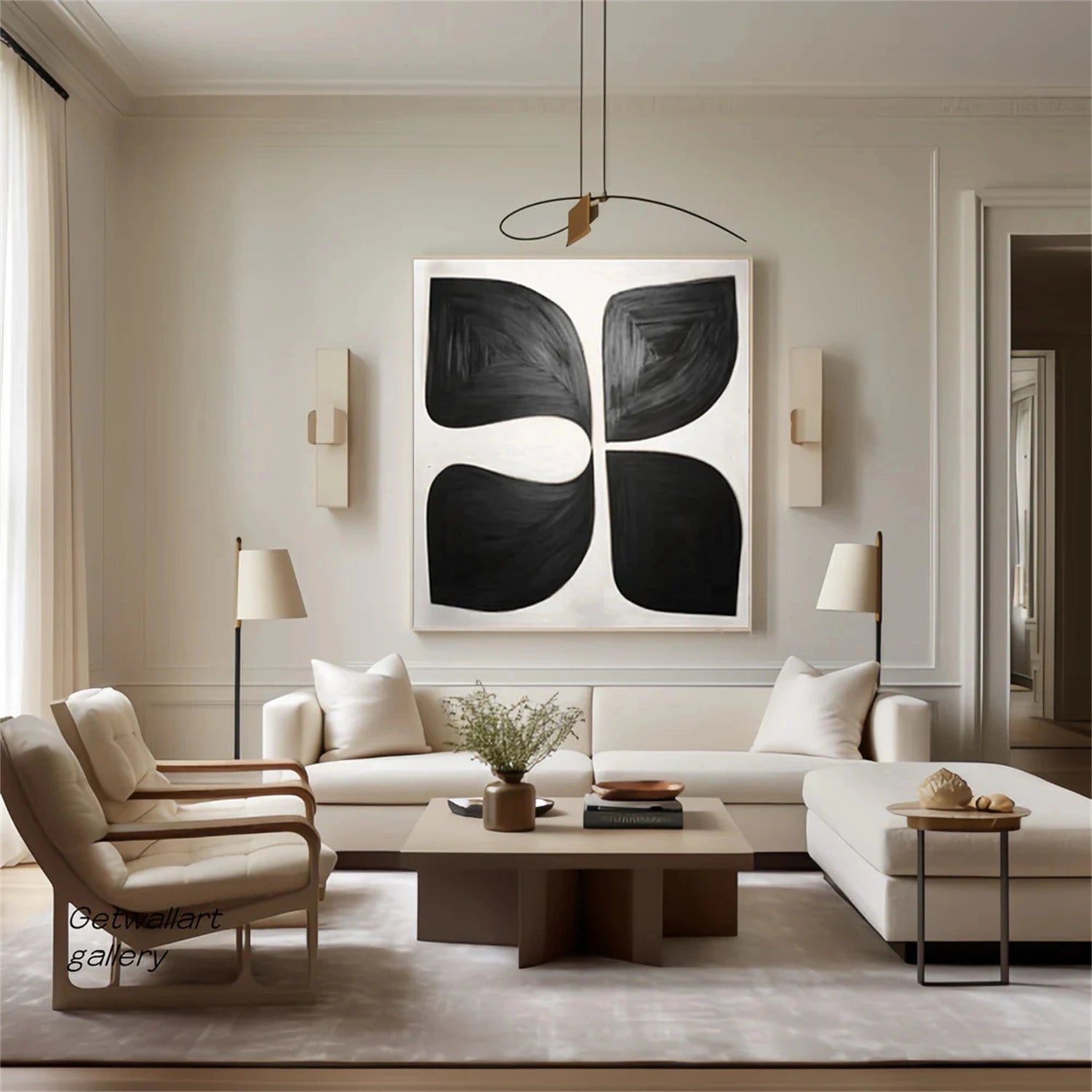 Abstract Tranquility Wall Art Print #WS224 - Modern Home Decor for Living Room, Bedroom & Office - Calming Abstract Painting for Meditation Spaces & Zen Interiors