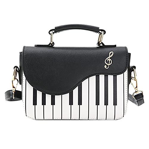 Cute Piano Pattern Shoulder Crossbody Bag for Women - PU Leather Purse with Phone Pocket - Perfect for Concerts, Travel & Daily Use