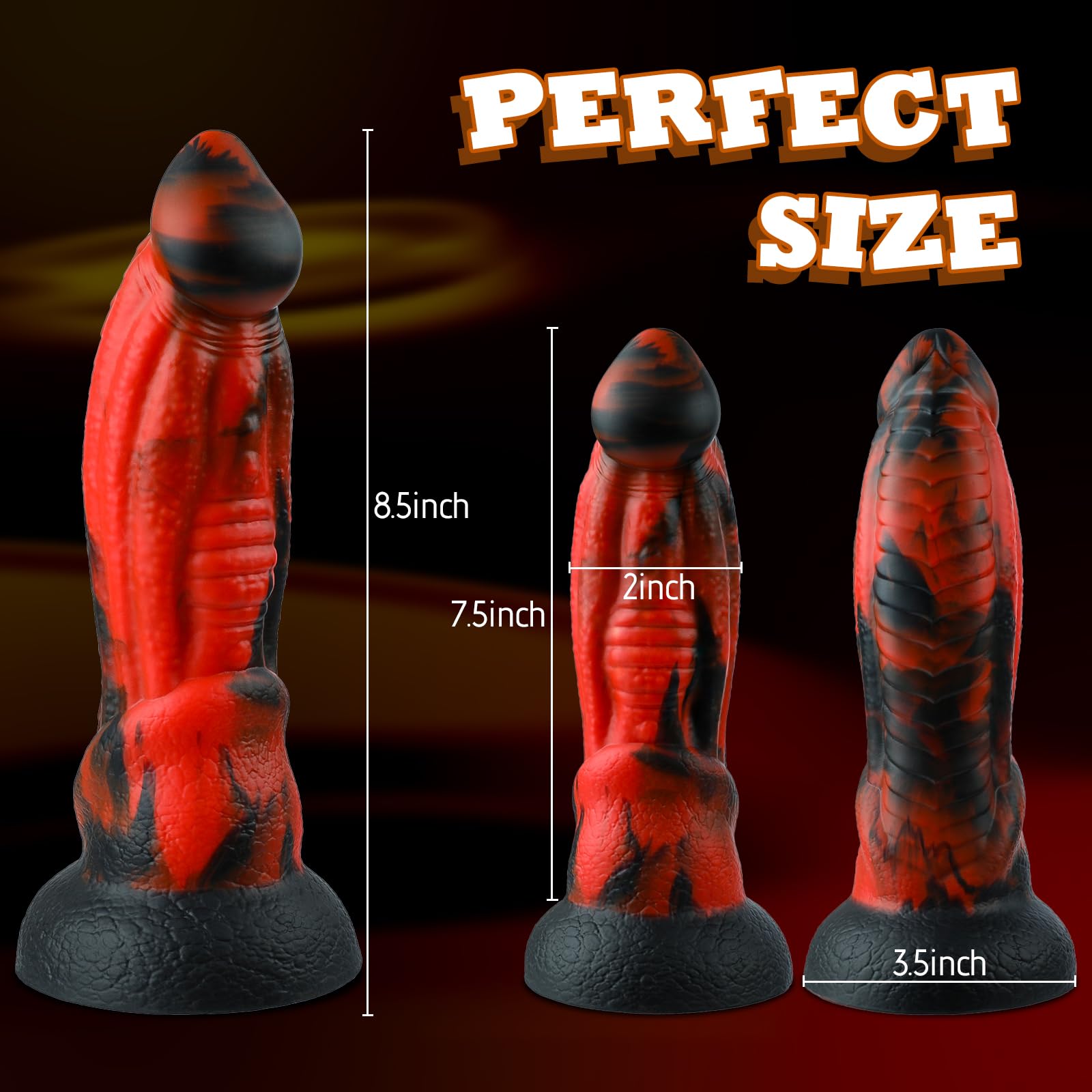 8.5 Inch Realistic Dragon Dildo for Women & Men - Fantasy Silicone Adult Toy with Strong Suction Cup, Anal Plug & Prostate Massager - Perfect for Solo Play, Couples Fantasy & BDSM Scenes