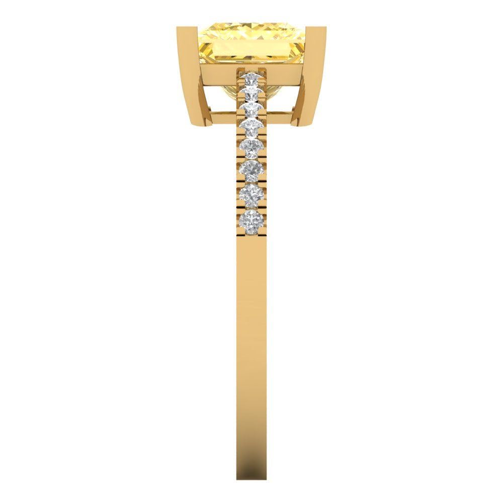 1.66ct Princess Cut Solitaire Engagement Ring in 14k Gold with Citrine - Perfect for Anniversaries & Proposals