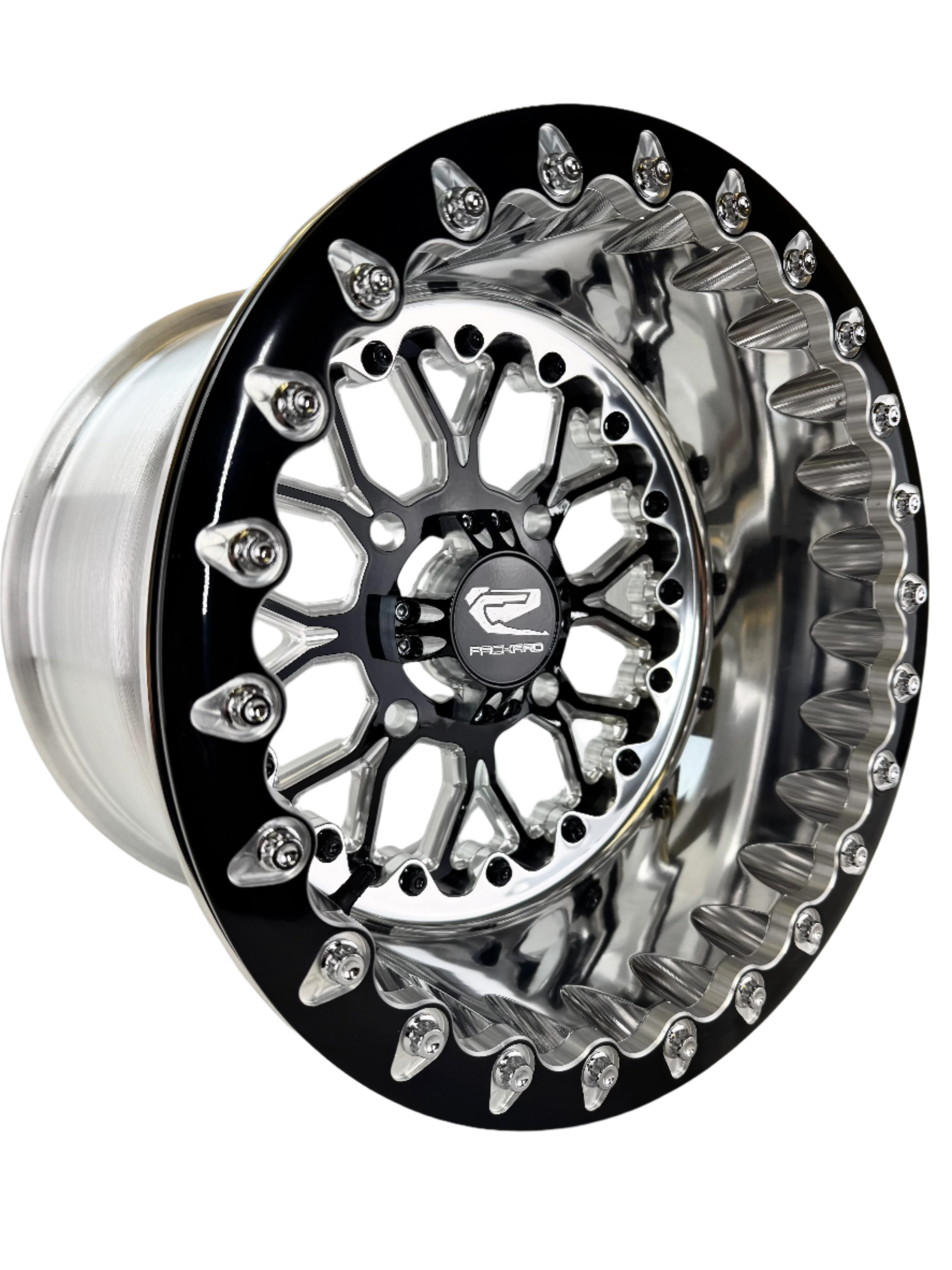 Wishbone FF Forged Polished Beadlock Wheels - Gloss Black Finish | Off-Road & Performance Vehicle Upgrade for Trucks & SUVs