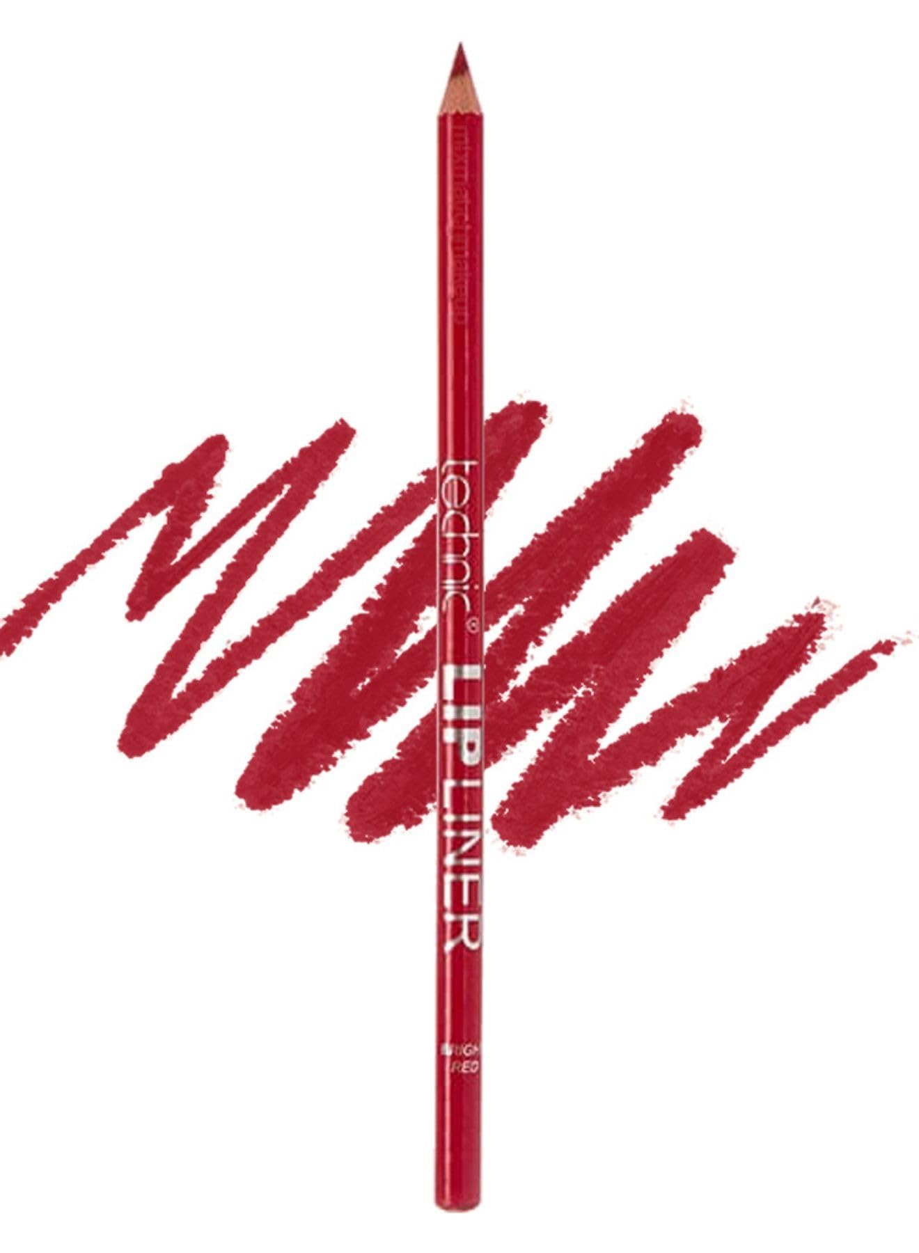 Professional Dark Red Lip Liner Pencil with Sharpener - Long Lasting Matte Lip Pencil for Precise Definition & All-Day Wear | Perfect for Makeup Artists, Daily Use & Special Occasions