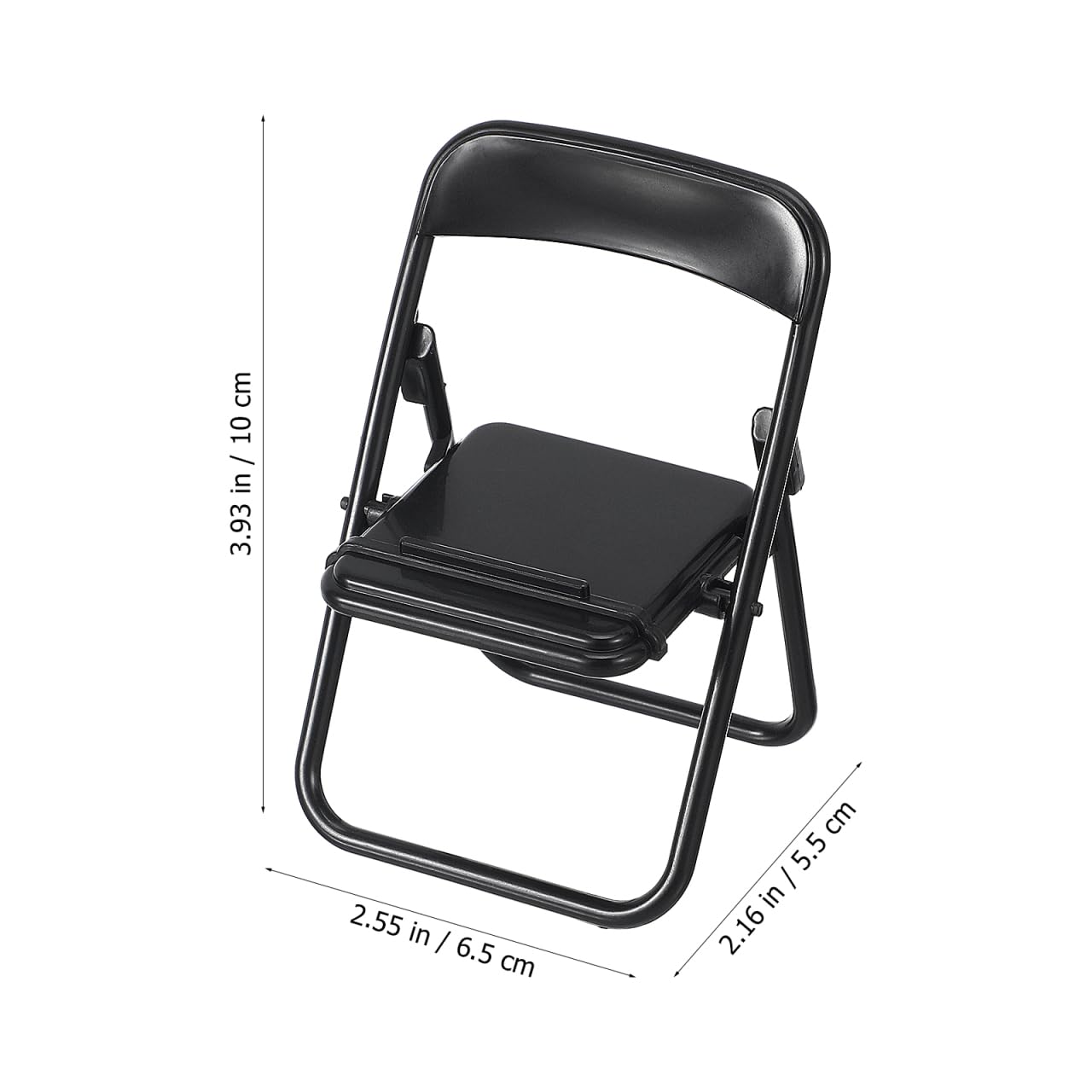 Foldable Mini Plastic Chair - 12pcs Black Dollhouse Furniture for Action Figures, Phone Holder & Doll Accessories | Perfect for Dollhouse Decor, Toy Displays & DIY Miniature Scenes