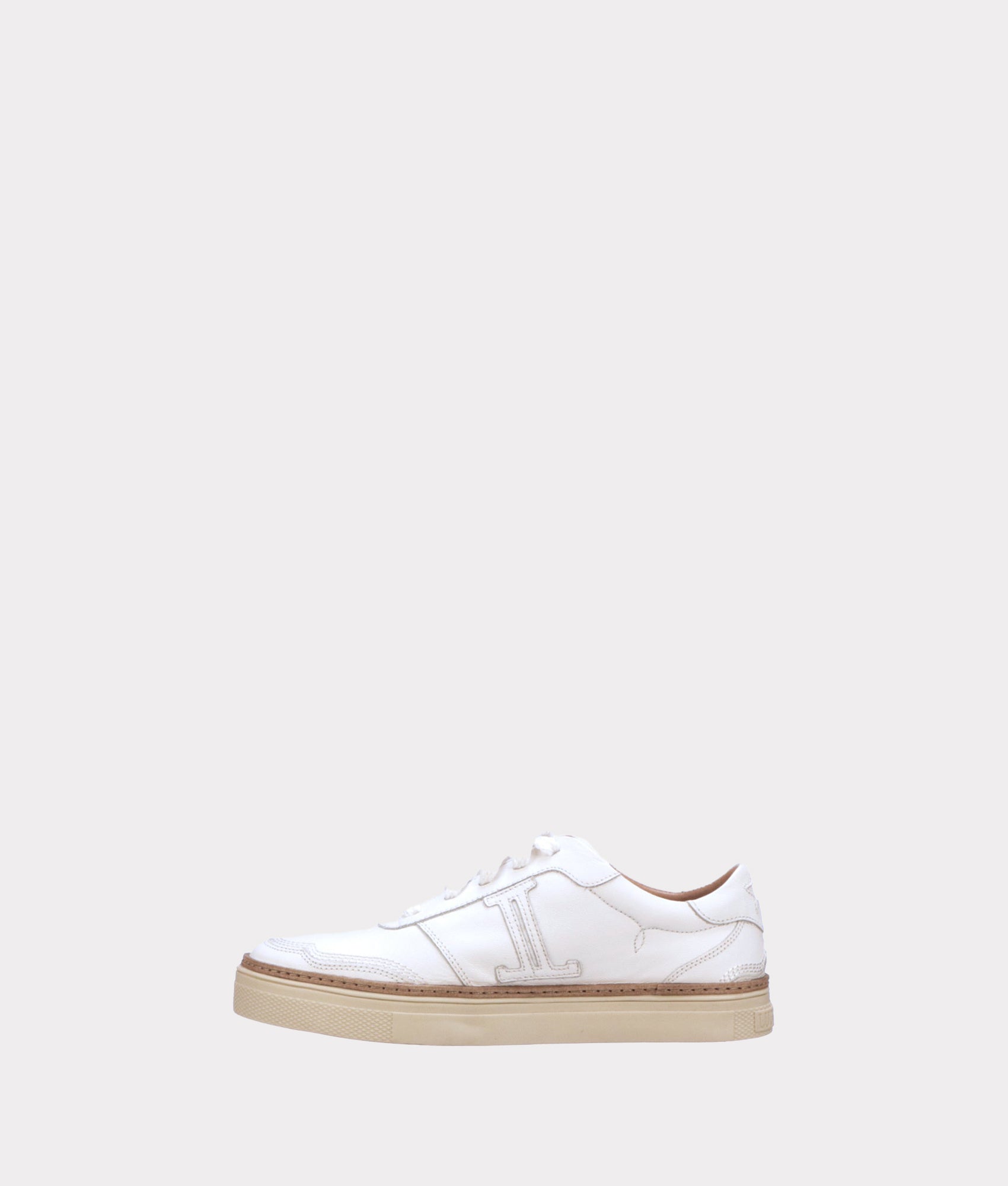 Double L Lace Up Sneakers for Women - White Comfortable Casual Shoes for Walking, Running & Everyday Wear