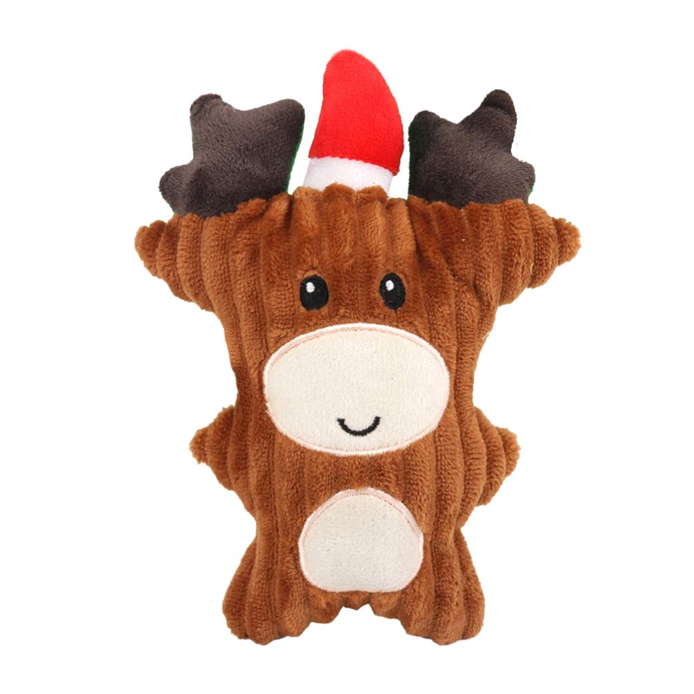 Balacoo Reindeer Antler Squeaky Dog Chew Toy - Durable Plush Christmas Puppy Toy for Interactive Play | Perfect for Teething Puppies & Holiday Gift Giving