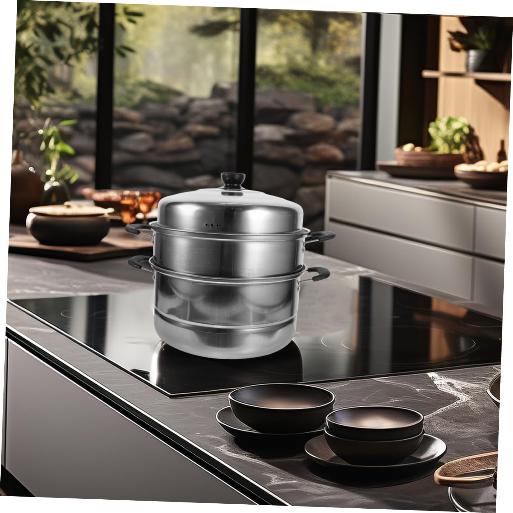 Cabilock 3-Layer Stainless Steel Steamer Pot - Stackable Steam Cookware for Vegetables, Dumplings & Seafood - Perfect for Home Kitchen & Meal Prep