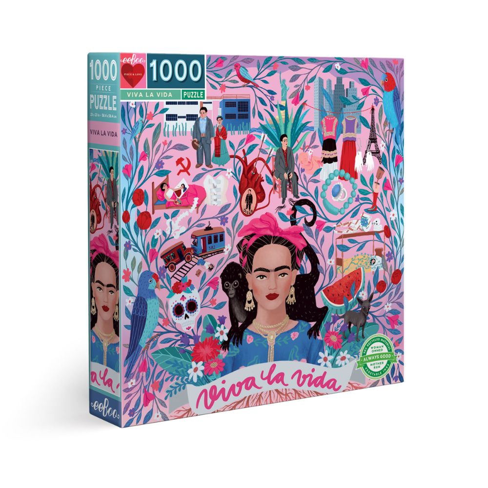eeBoo Viva La Vida 1000 Piece Jigsaw Puzzle for Adults & Families - Colorful Art Puzzle for Home Decor, Game Nights & Relaxation
