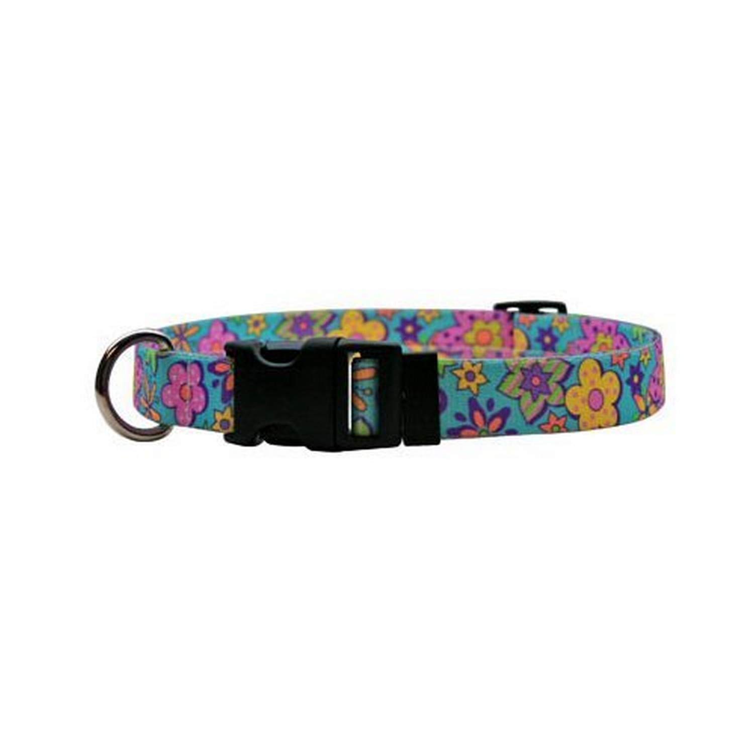 Flower Power Dog Collar for Small Dogs - Adjustable 8