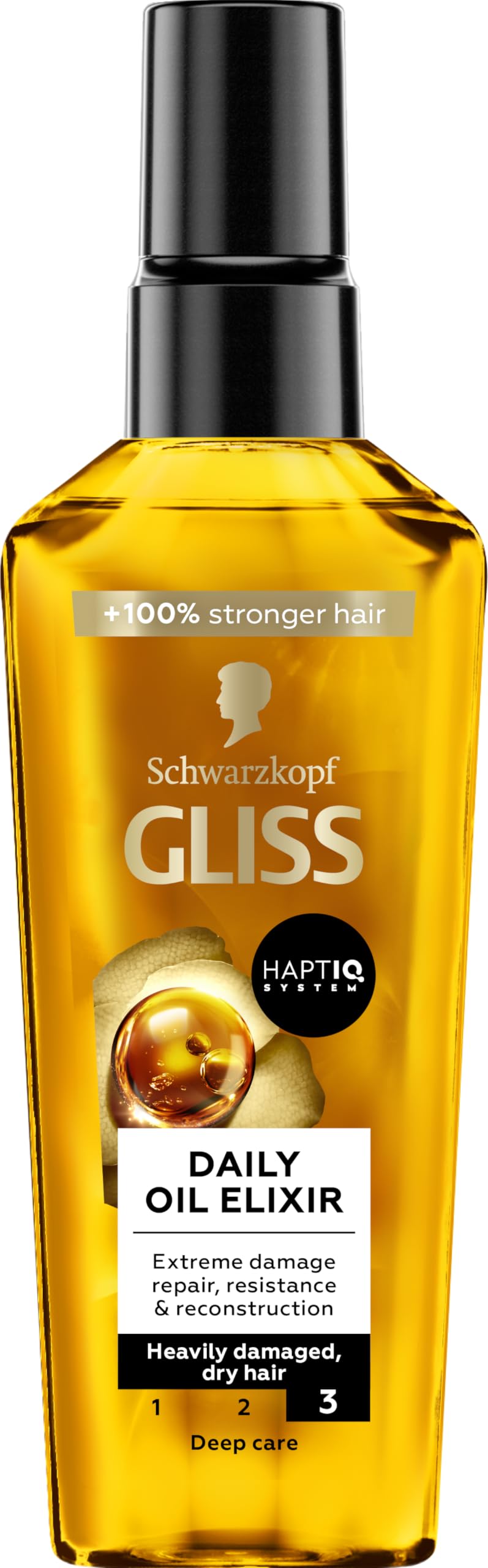 Schwarzkopf Gliss Daily Oil Elixir with Argan Oil & Vitamin E - 75ml Hair Treatment for Dry, Damaged Hair - Perfect for Daily Use at Home or Salon