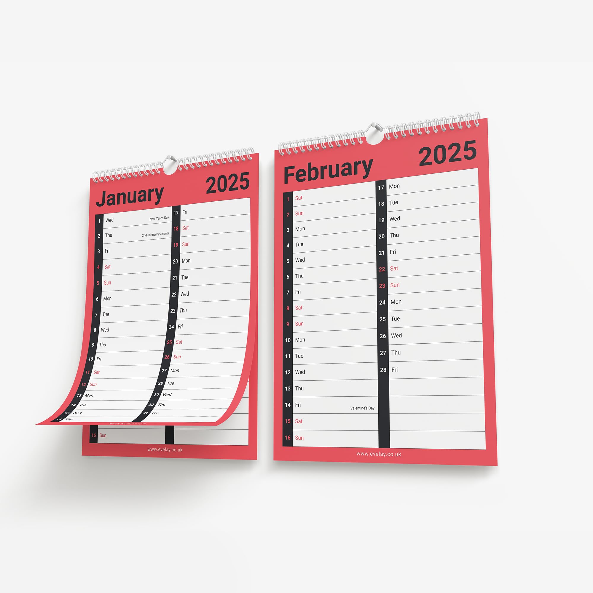 2025 Spiral Bound Wall Calendar Planner - A4 Large 2-Column Monthly View for Home, Office & School | Perfect for Business Planning, Academic Scheduling & Family Organization