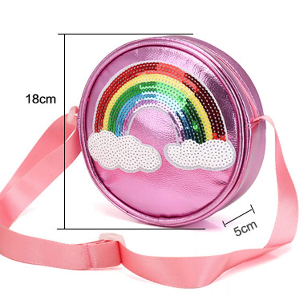 **Rainbow Crossbody Purse for Little Girls - Cute Princess Handbag with Rainbow Keychain for Toddlers & Kids | Perfect for Birthday Gifts, Dress-Up Play & Everyday Use**