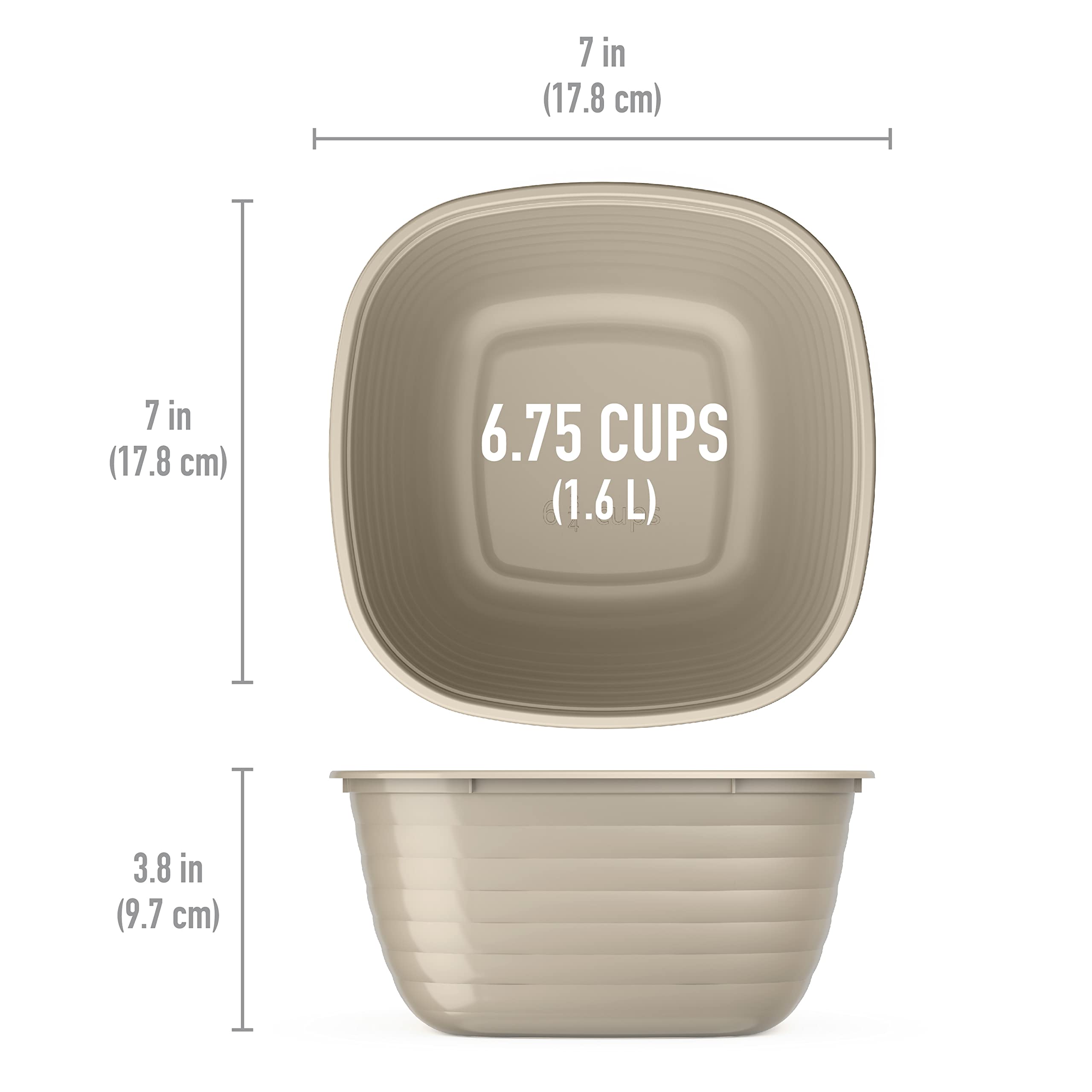 Bentgo Prep - 10-Pack Reusable 1-Compartment Meal Prep Bowls with Custom Fit Lids - BPA-Free, Microwave, Freezer & Dishwasher Safe Food Storage Containers - Ideal for Meal Prepping, Leftovers & Office Lunches (Champagne)