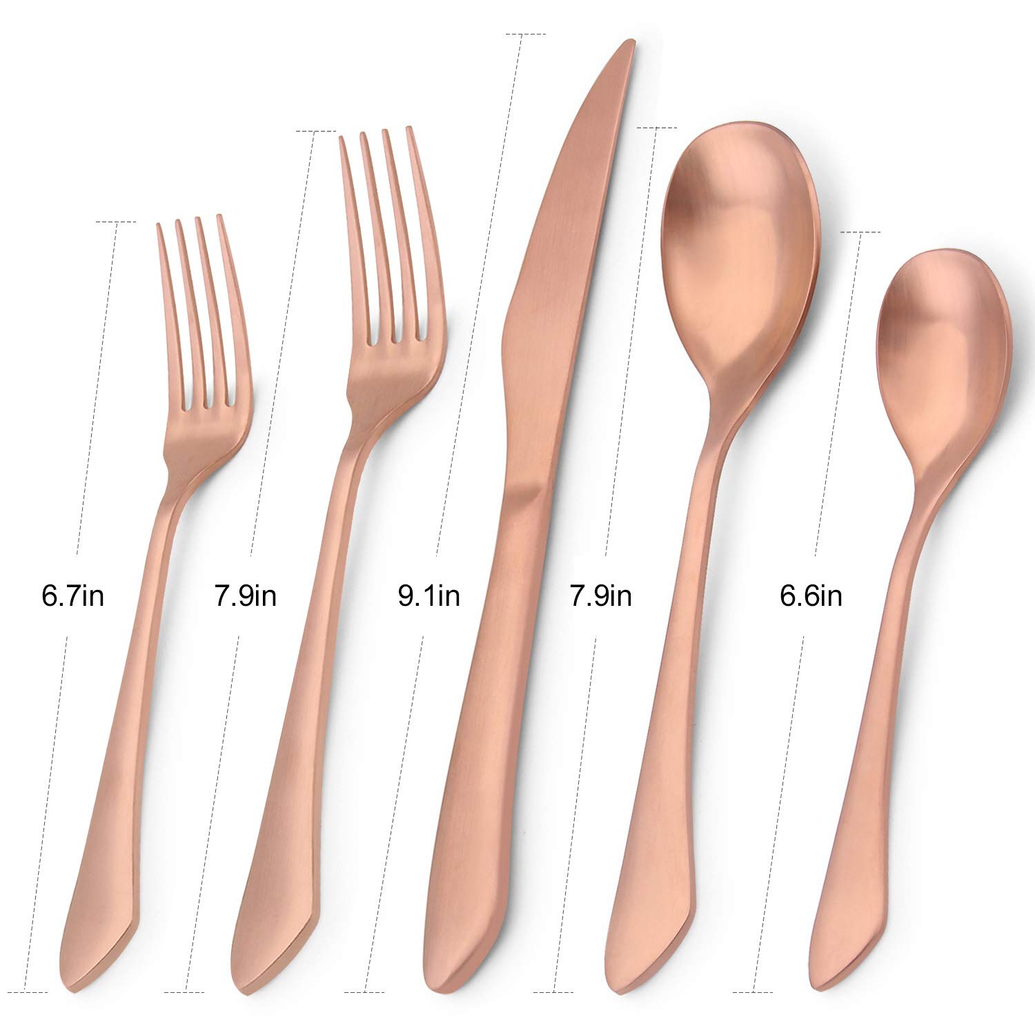 20-Piece Matte Rose Gold Silverware Set - Stainless Steel Flatware Set for 4, Elegant Satin Finish Cutlery Set for Home & Restaurant Use - Dishwasher Safe - Perfect for Dinner Parties, Weddings & Everyday Dining
