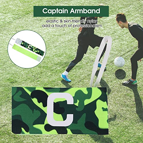 VGEBY Youth Soccer Captain Armband - Nylon Elastic Football Team Leader Sleeve Strap, Adjustable Sports Wristband (Green) - Perfect for Youth Soccer Matches, Training Sessions & Team Identification