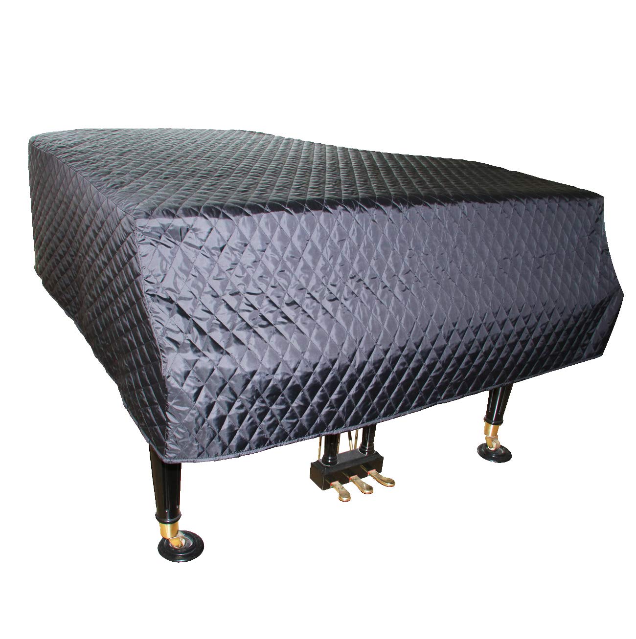 Premium Grand Piano Dust Cover - Quilted Diamond Pattern Waterproof Protector (200cm/78.75in, Black) for Home, Studio & Stage Protection
