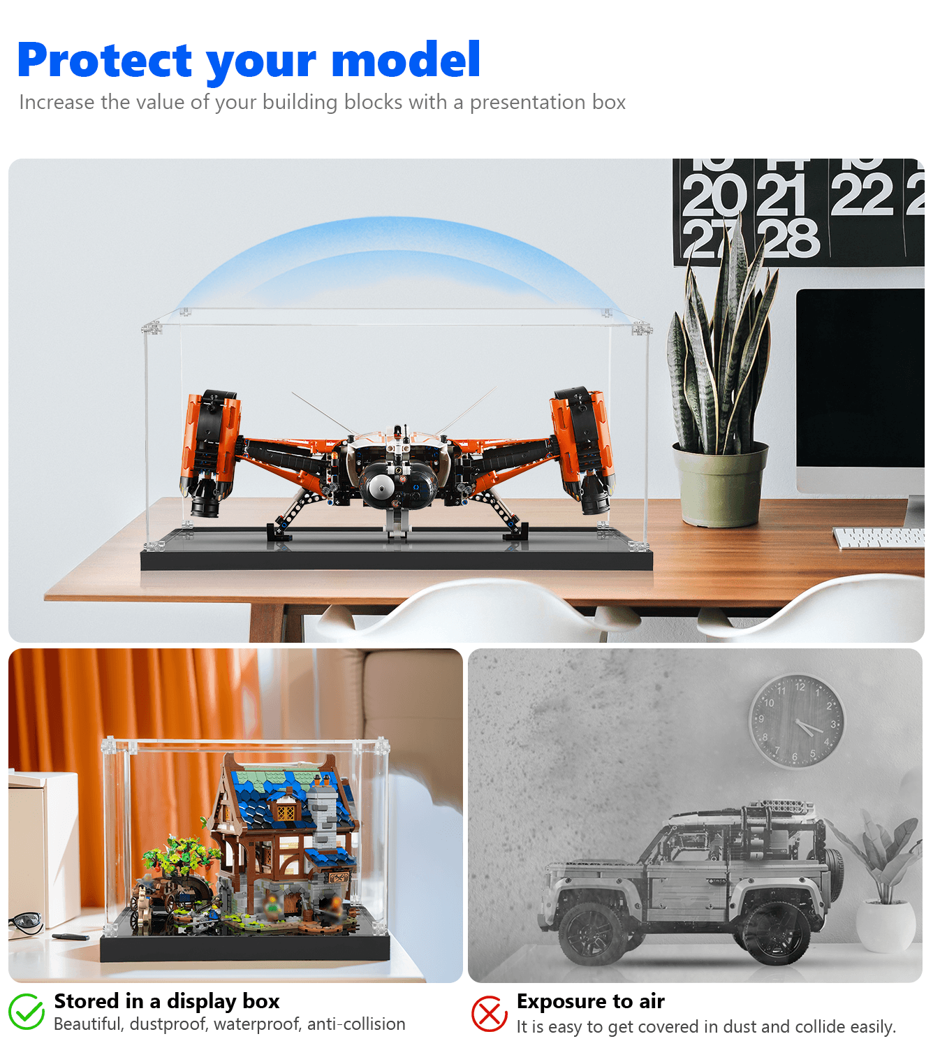 LEGO® Technic™ VTOL Heavy Cargo Spaceship LT81 (42181) Display Case - Premium Protection for Your LEGO Collection | Perfect for Showcasing & Dust Protection