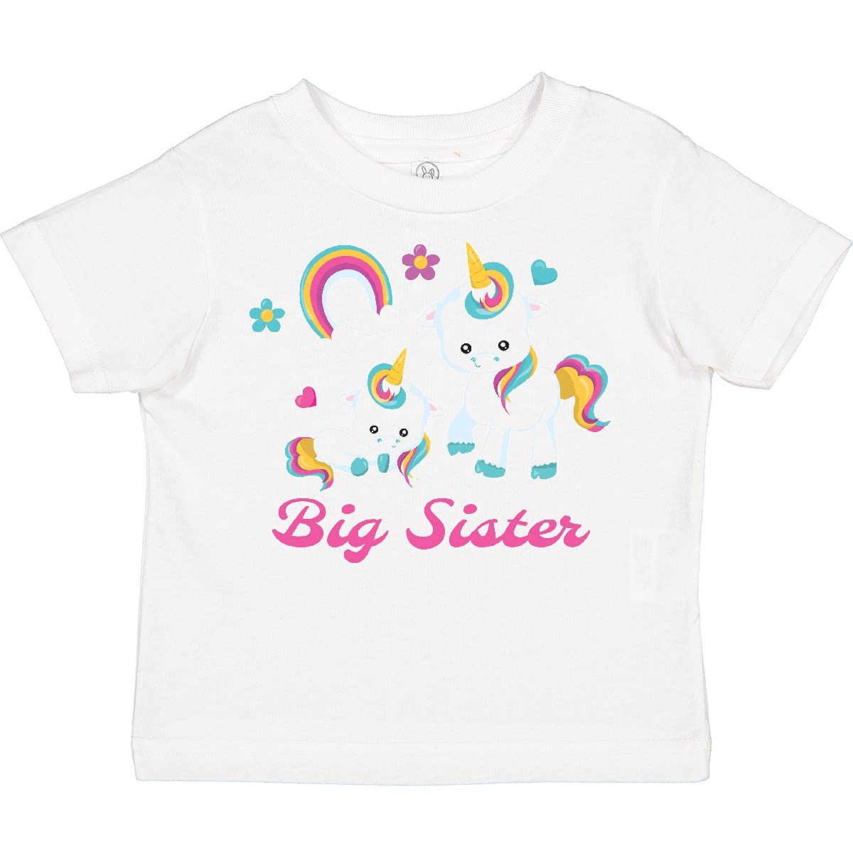 Inktastic Big Sister Toddler T-Shirt - Cute Cotton Toddler Shirt for Girls - Perfect for Sibling Announcement & Family Photos