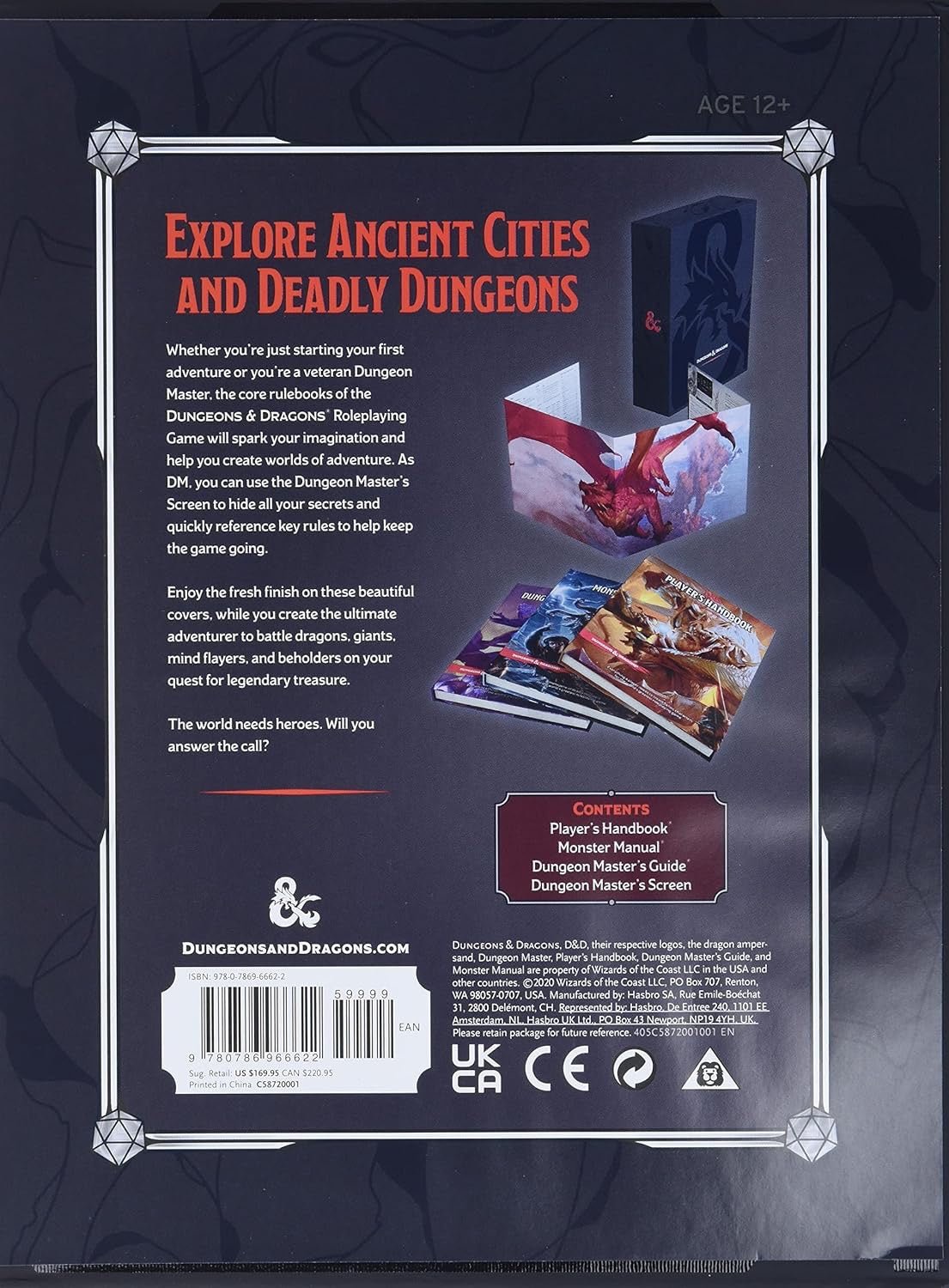 Dungeons & Dragons Core Rulebook Gift Set - Official D&D Starter Kit for Tabletop RPG Adventures - Perfect for Game Nights, Gifts, and Fantasy Roleplaying