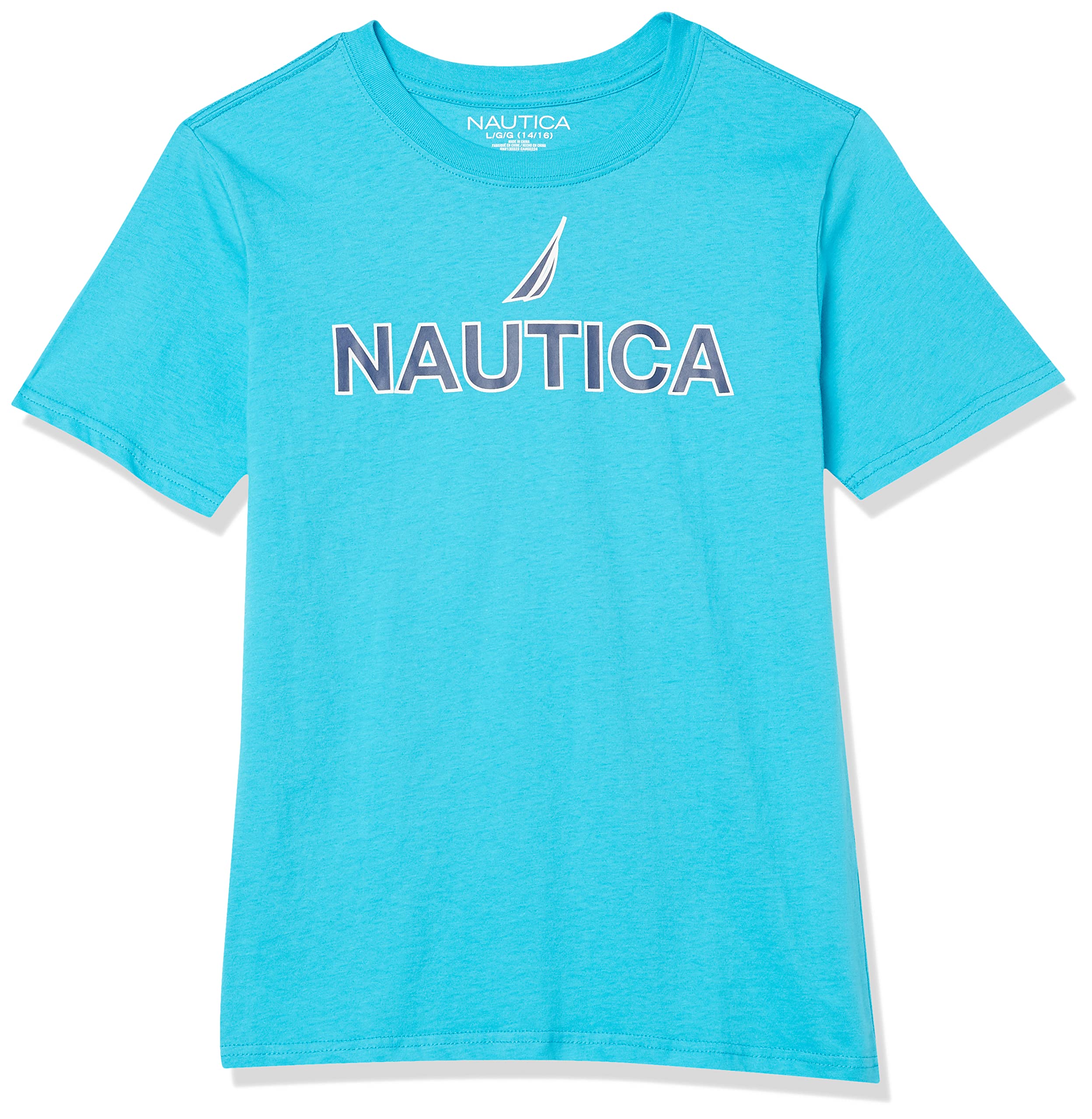 Nautica Boys' Short Sleeve Graphic Crew Neck Cotton T-Shirt - Classic Legacy Design for Casual Wear, School & Outdoor Activities