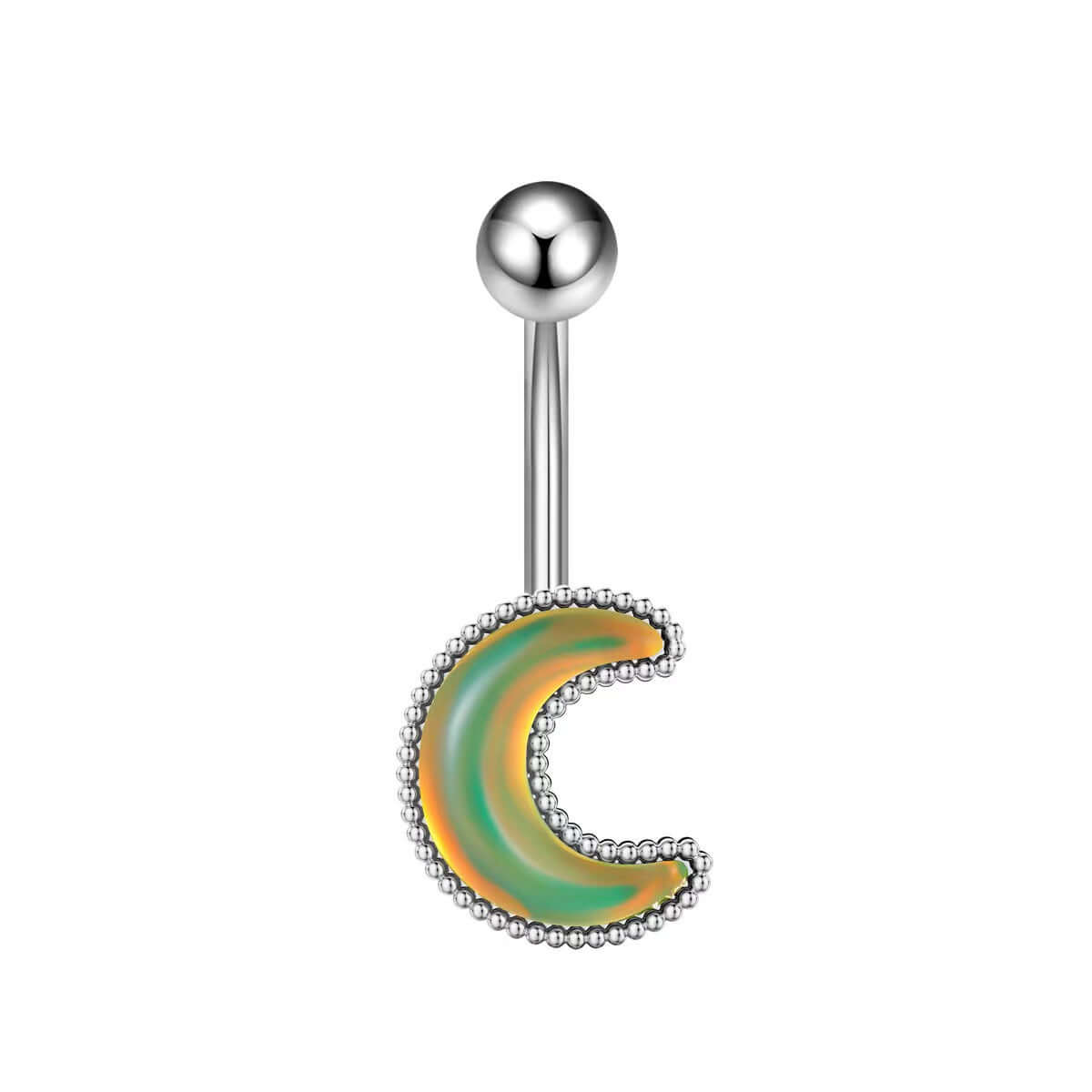 Glow in the Dark Belly Button Rings - Moon Star Design | Body Jewelry for Women | Perfect for Night Parties, Raves & Unique Fashion Looks